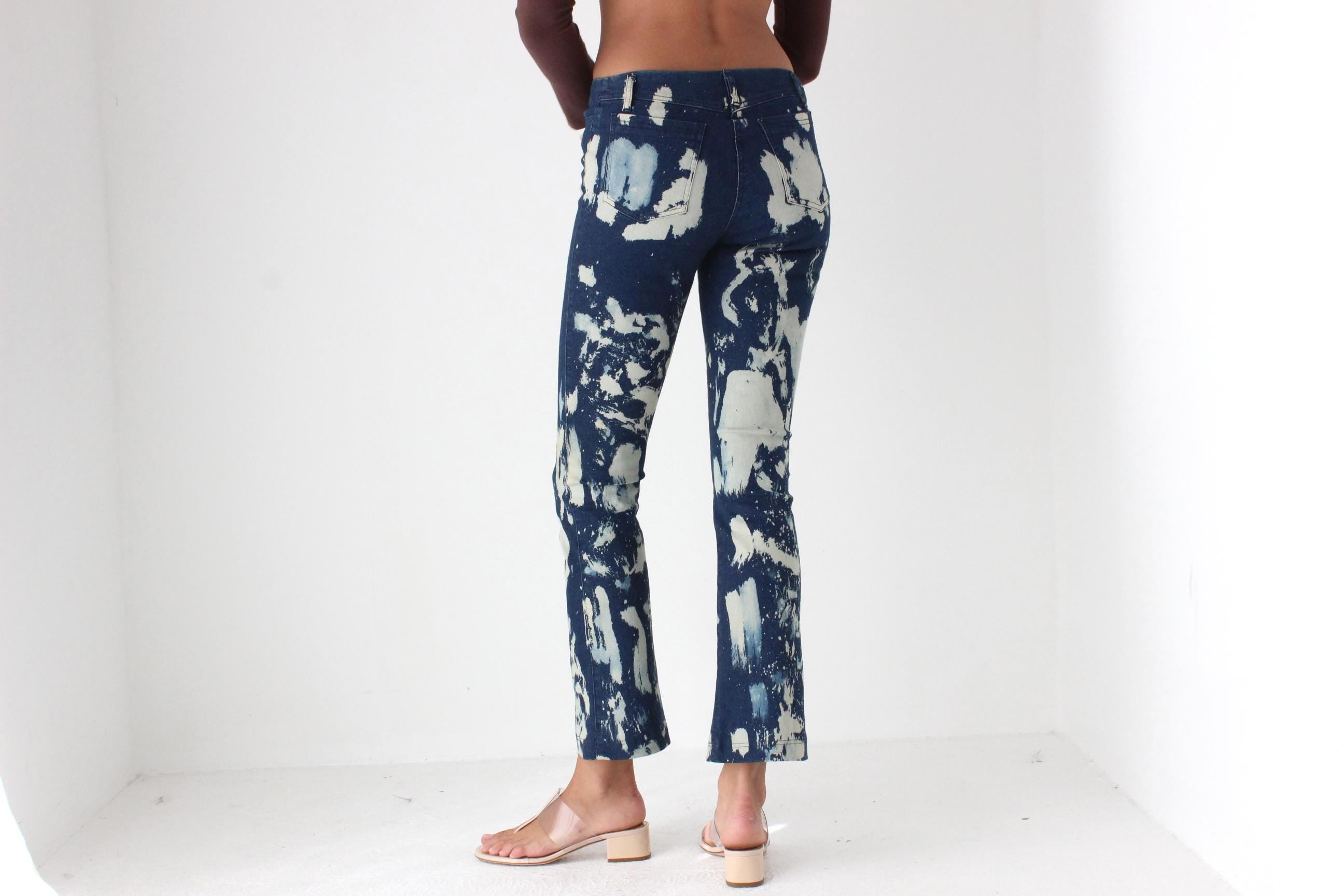 Y2K Stretch Bleached Spatter Jeans