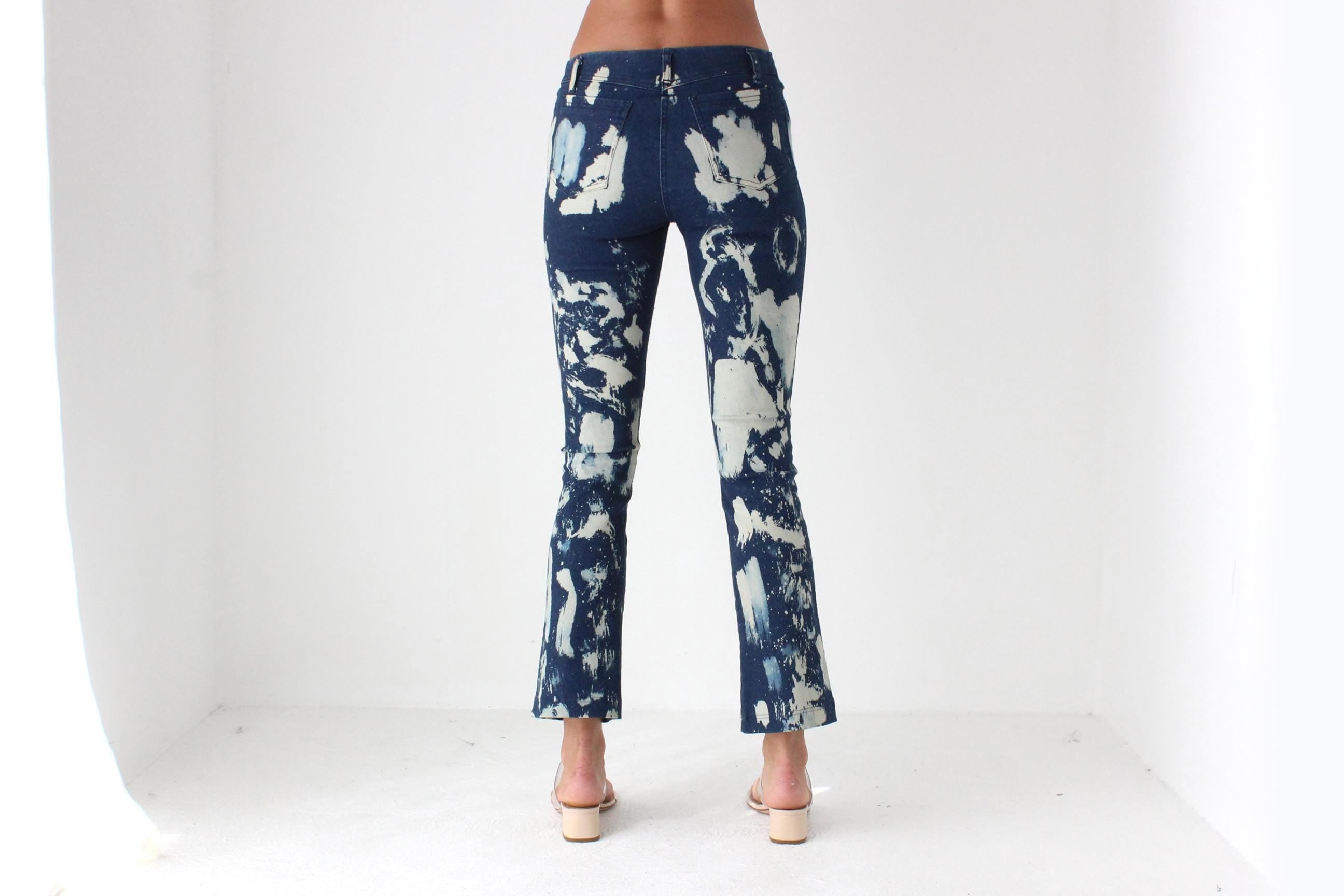 Y2K Stretch Bleached Spatter Jeans