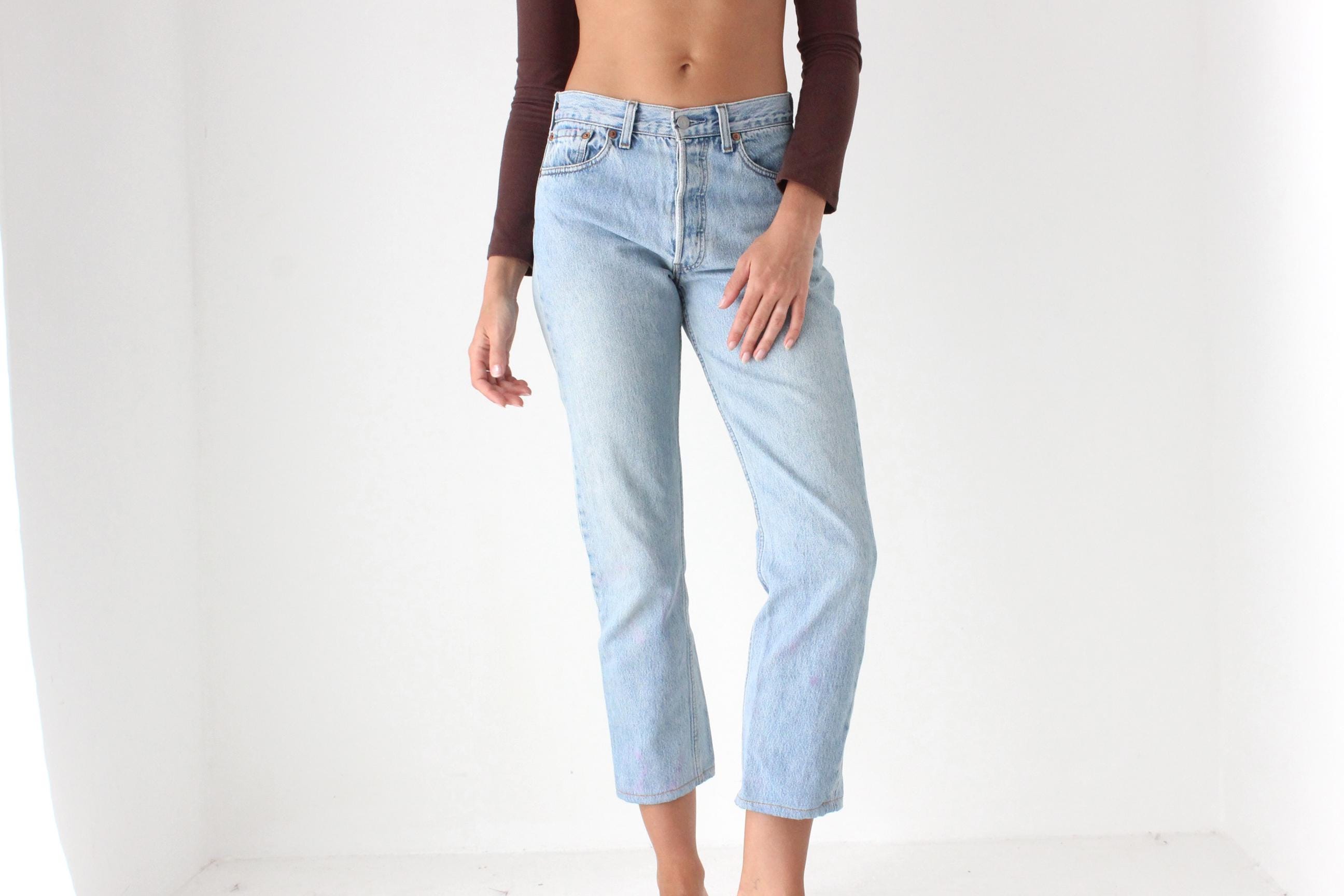 1997 LEVIS Stone Wash Cropped 501 Jeans