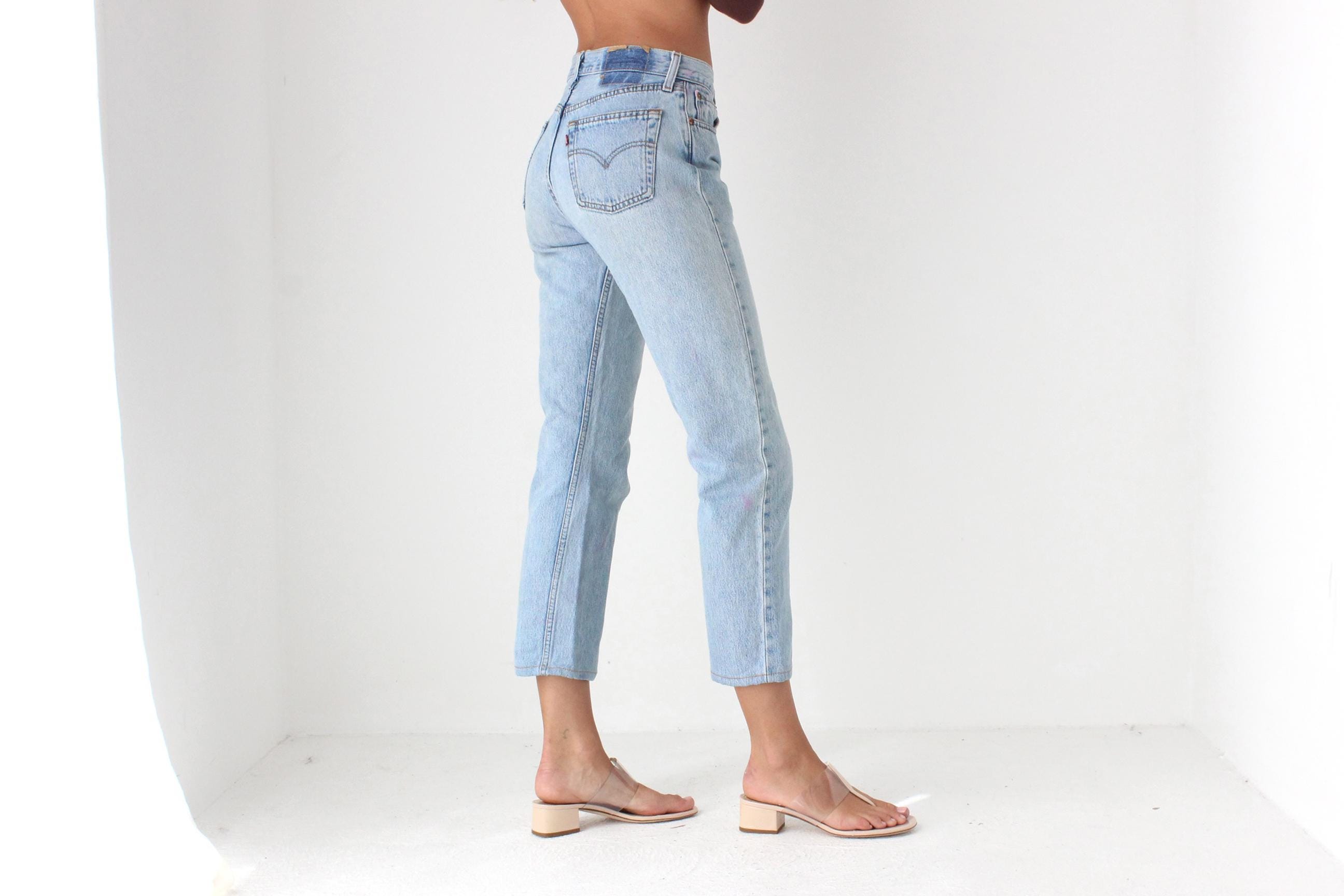1997 LEVIS Stone Wash Cropped 501 Jeans