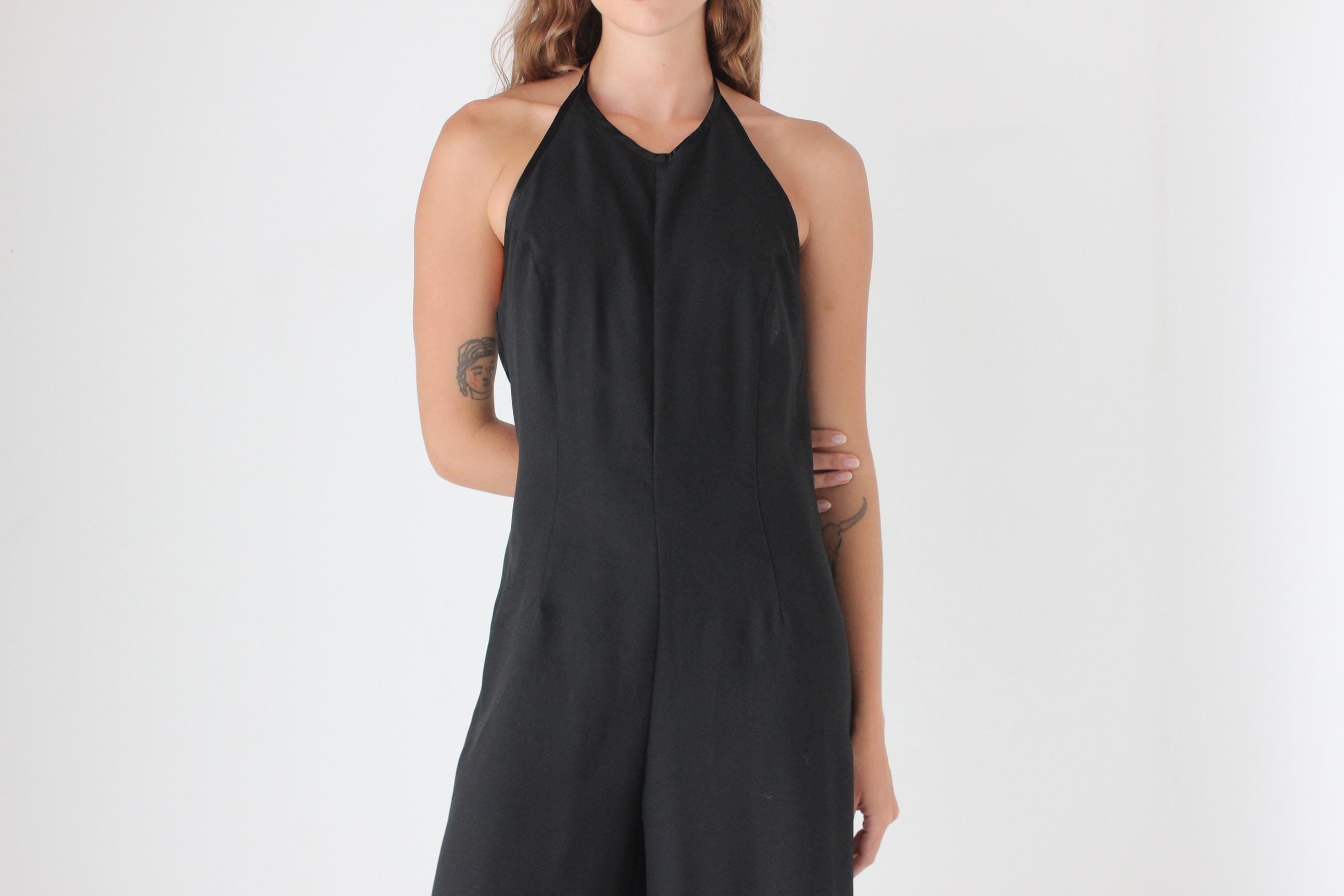 90s Crepe Halter Jumpsuit