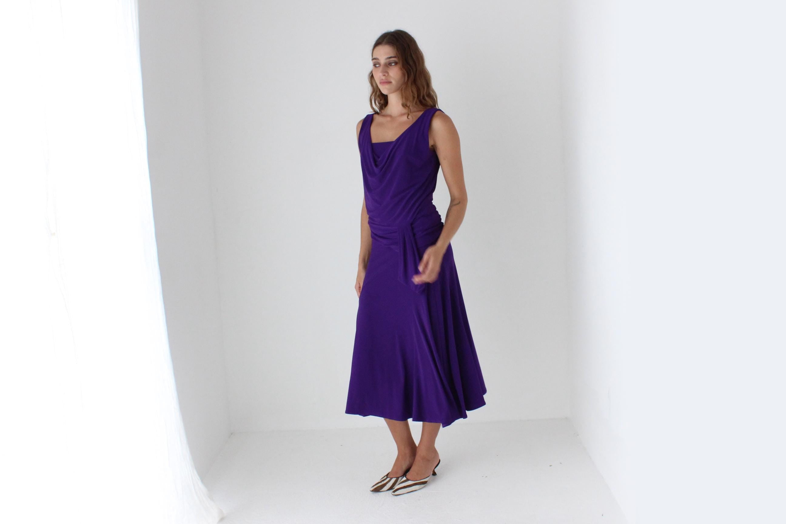 90s Slinky Draped Jersey Two Piece Set
