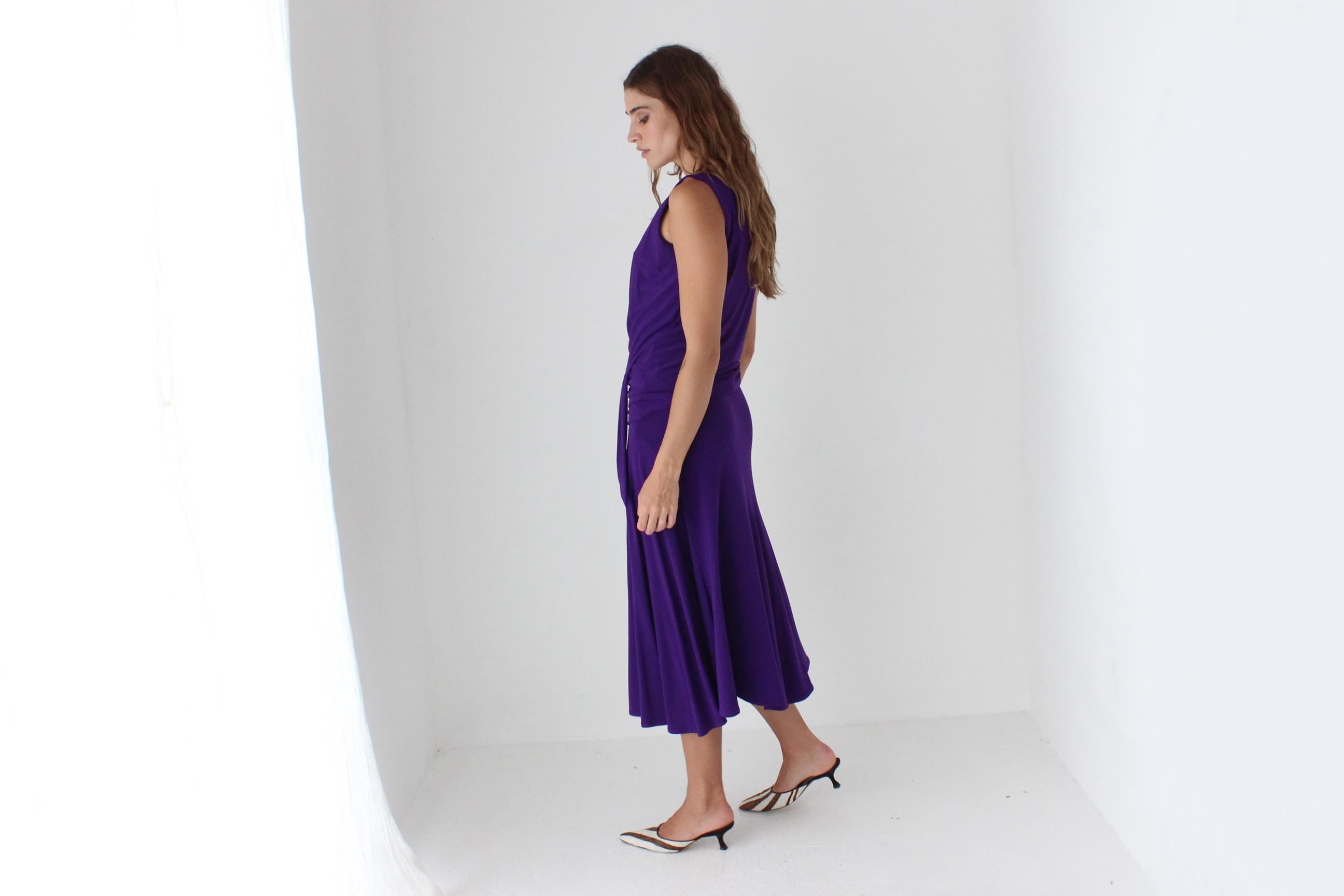 90s Slinky Draped Jersey Two Piece Set