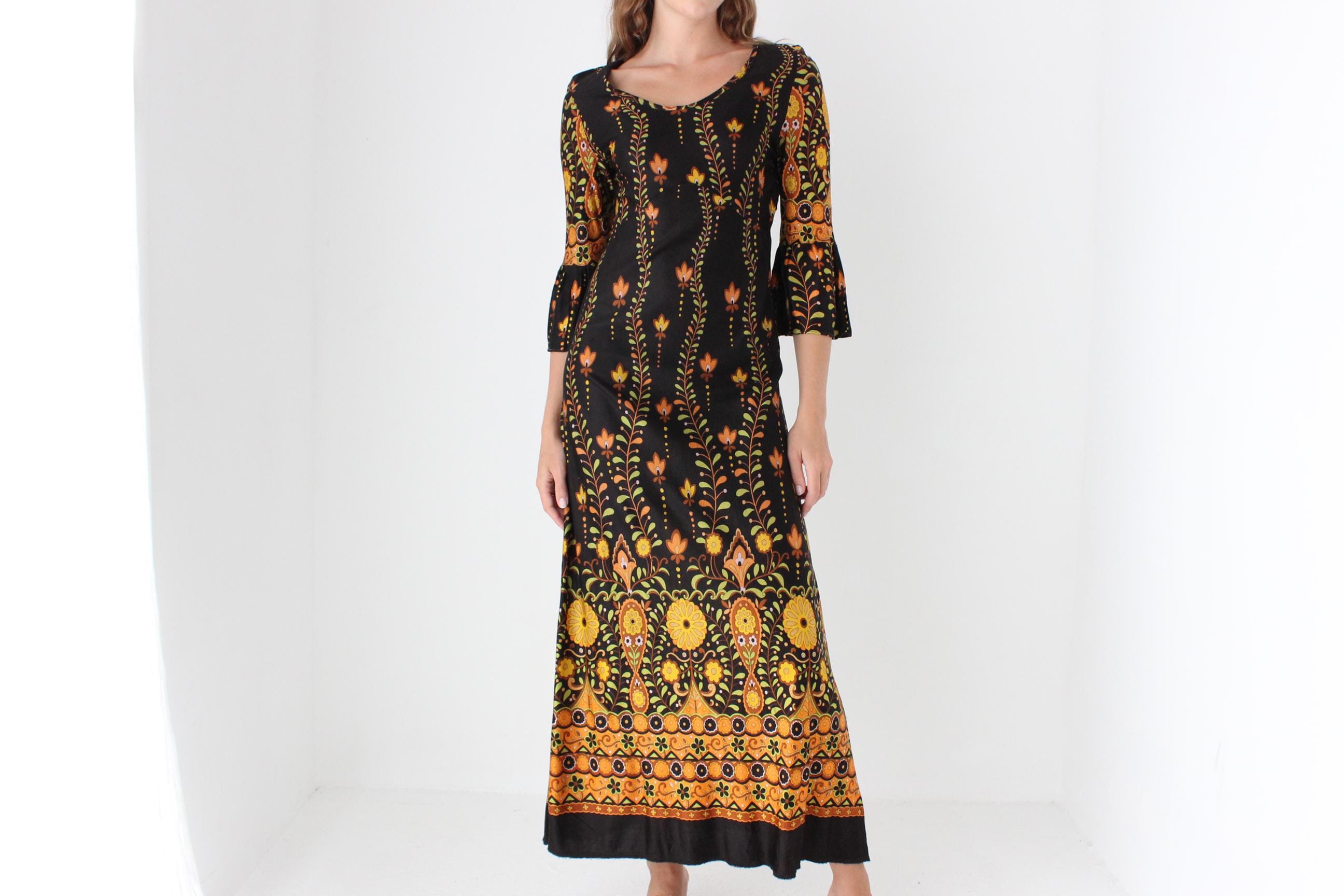 Handmade 70s Vibrant Psychedelic Dress