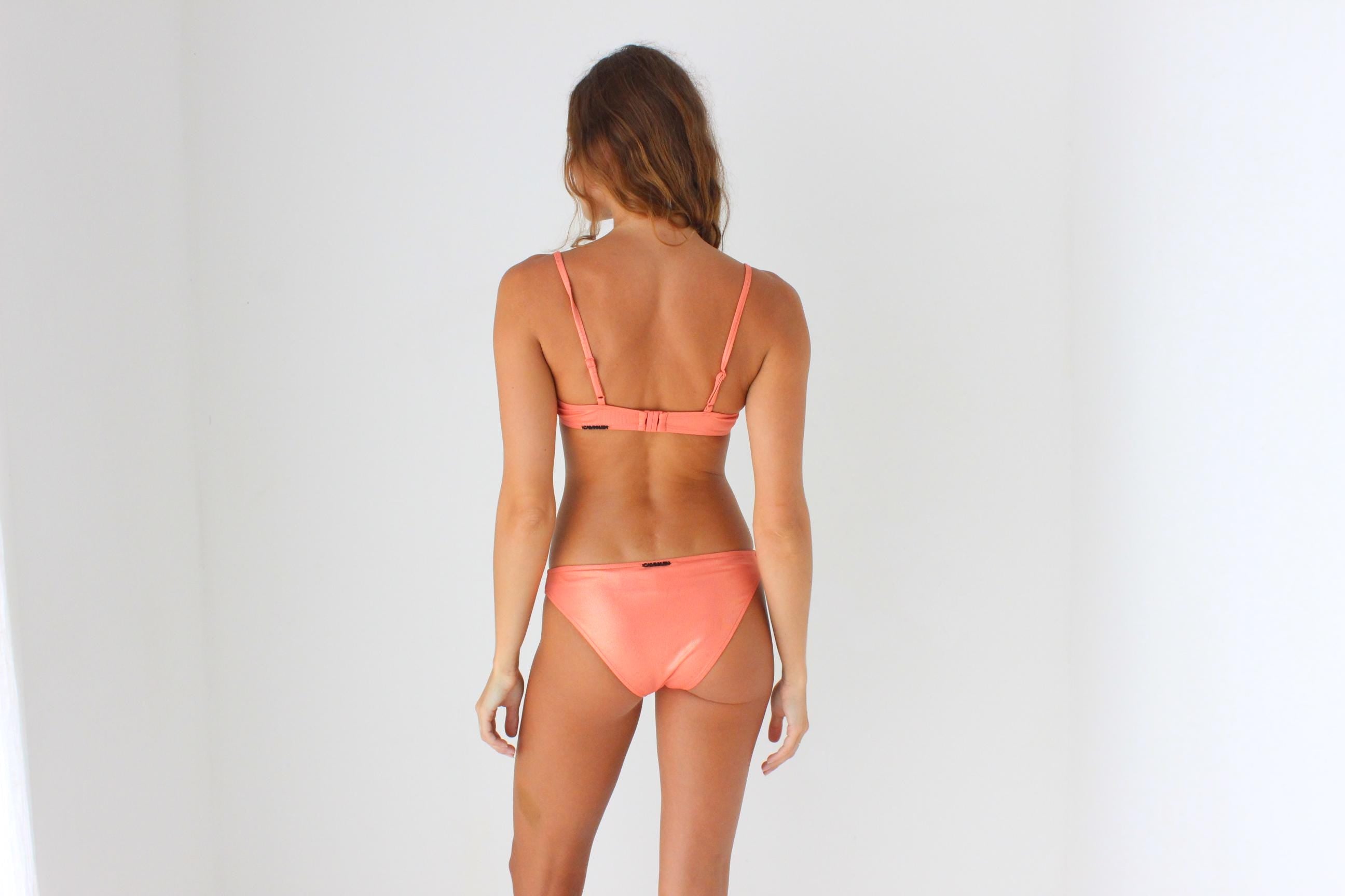 2000s Calvin Klein Metallic Peach Bikini