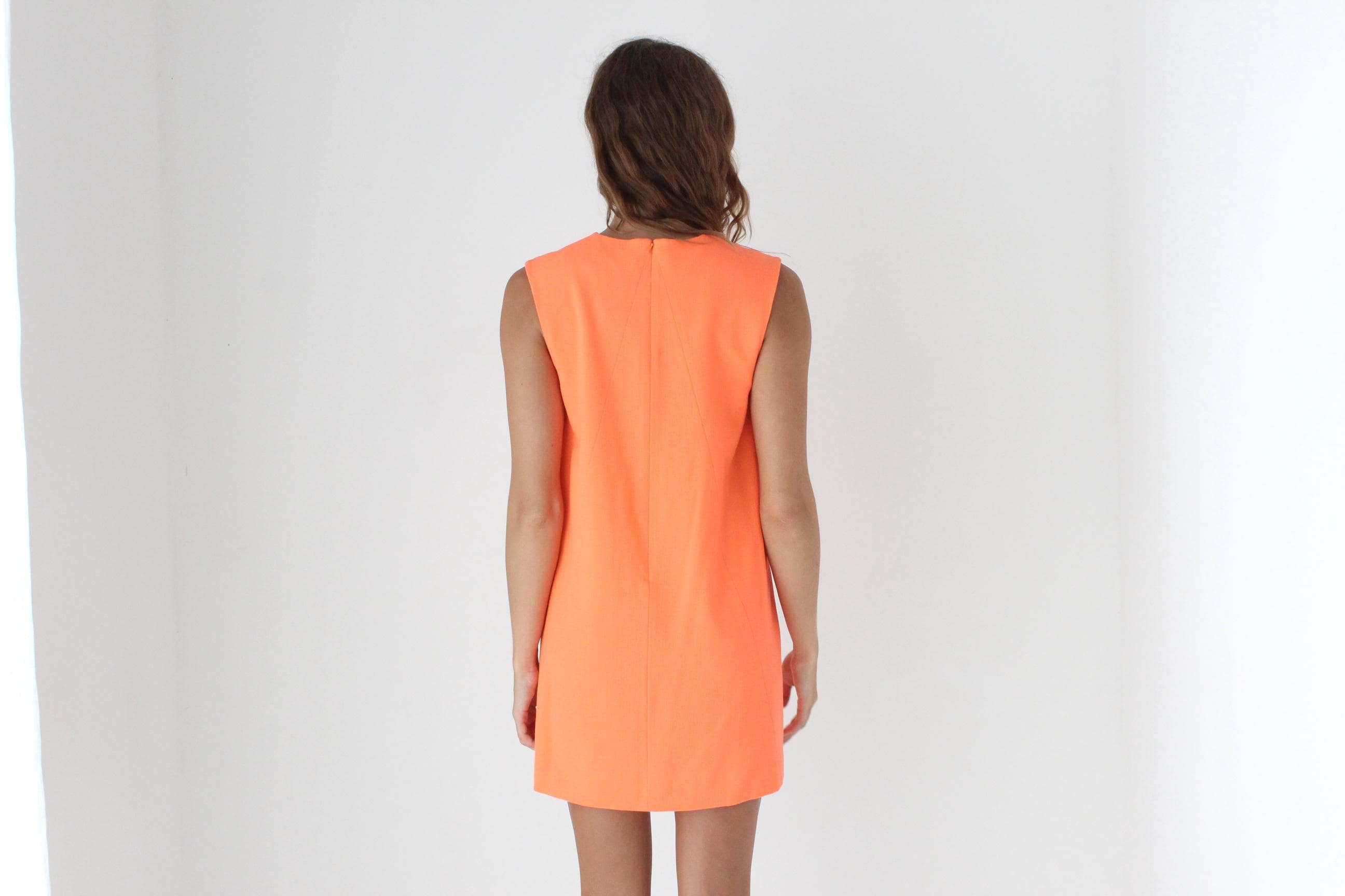 2000s Christopher Kane Neon Orange Wool Crepe Mini