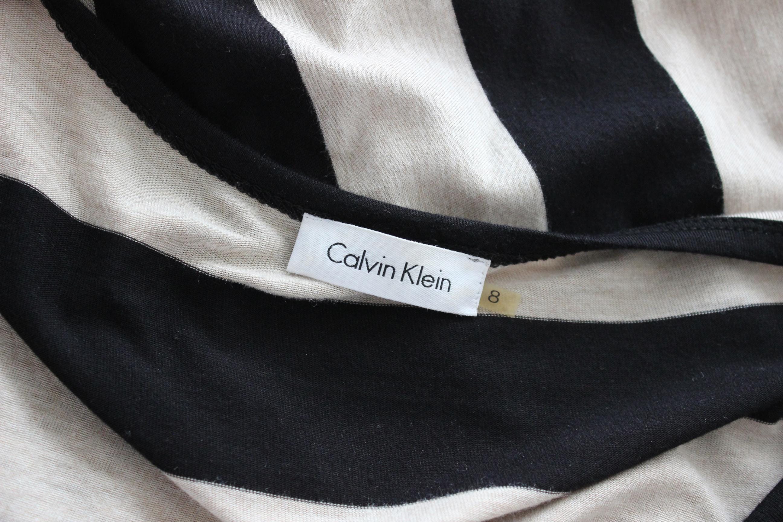 2000s Calvin Klein Bold Striped Maxi Dress