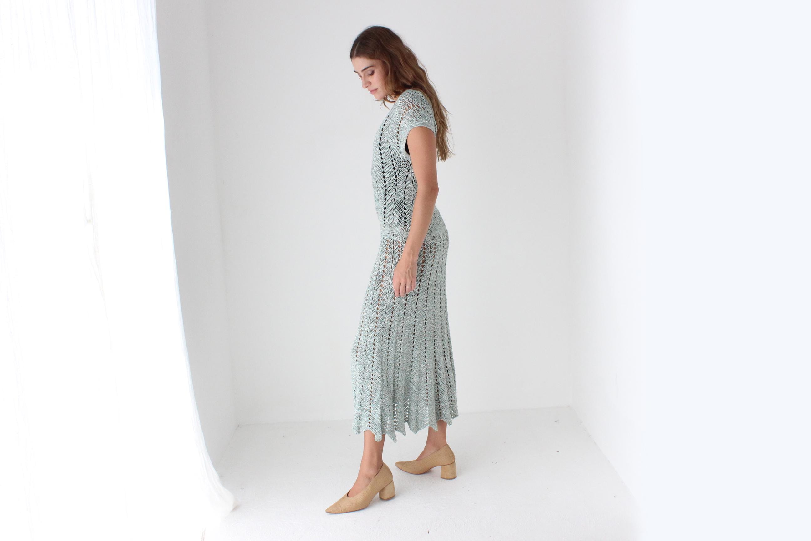 True 70s Handmade Crochet Dress