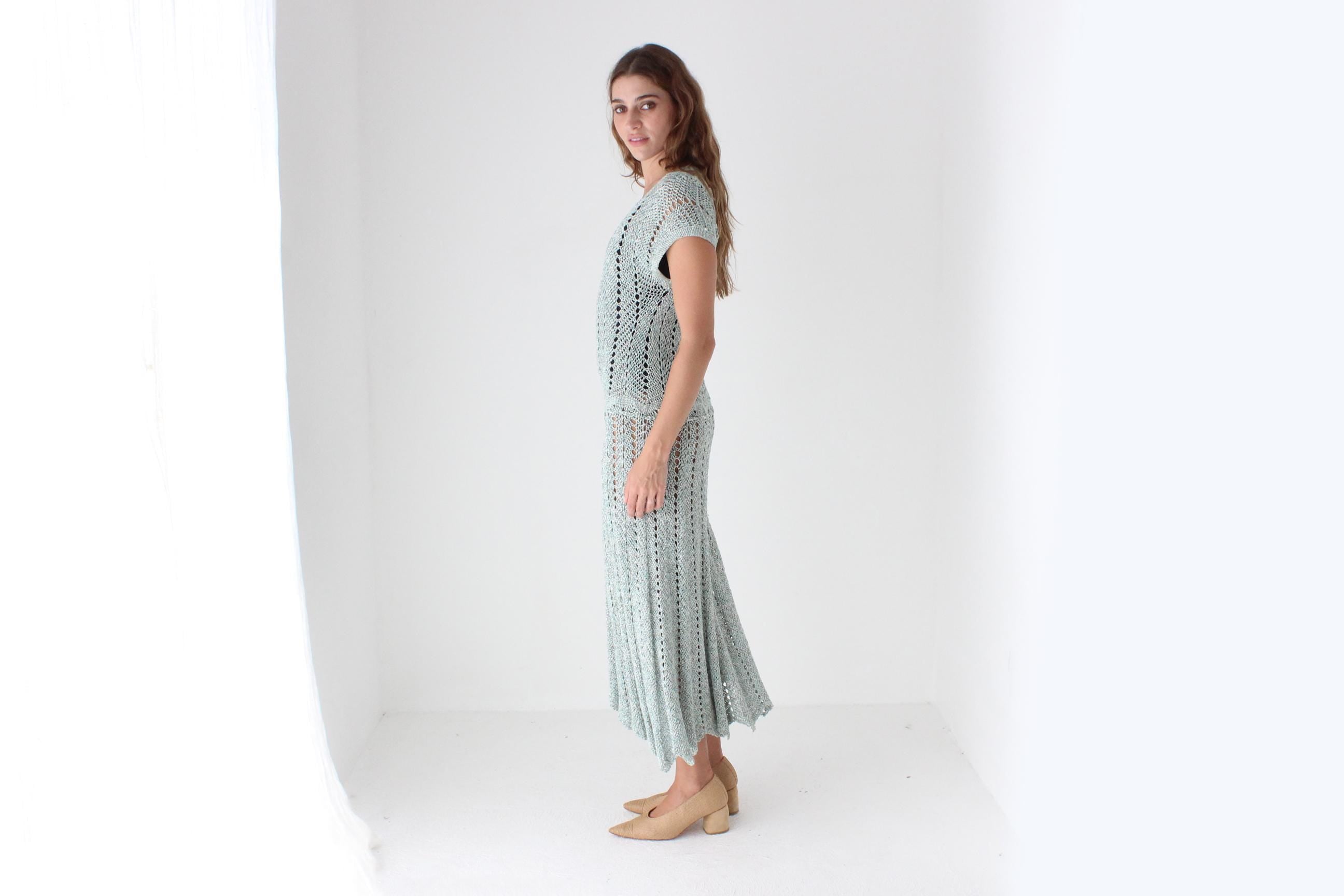 True 70s Handmade Crochet Dress