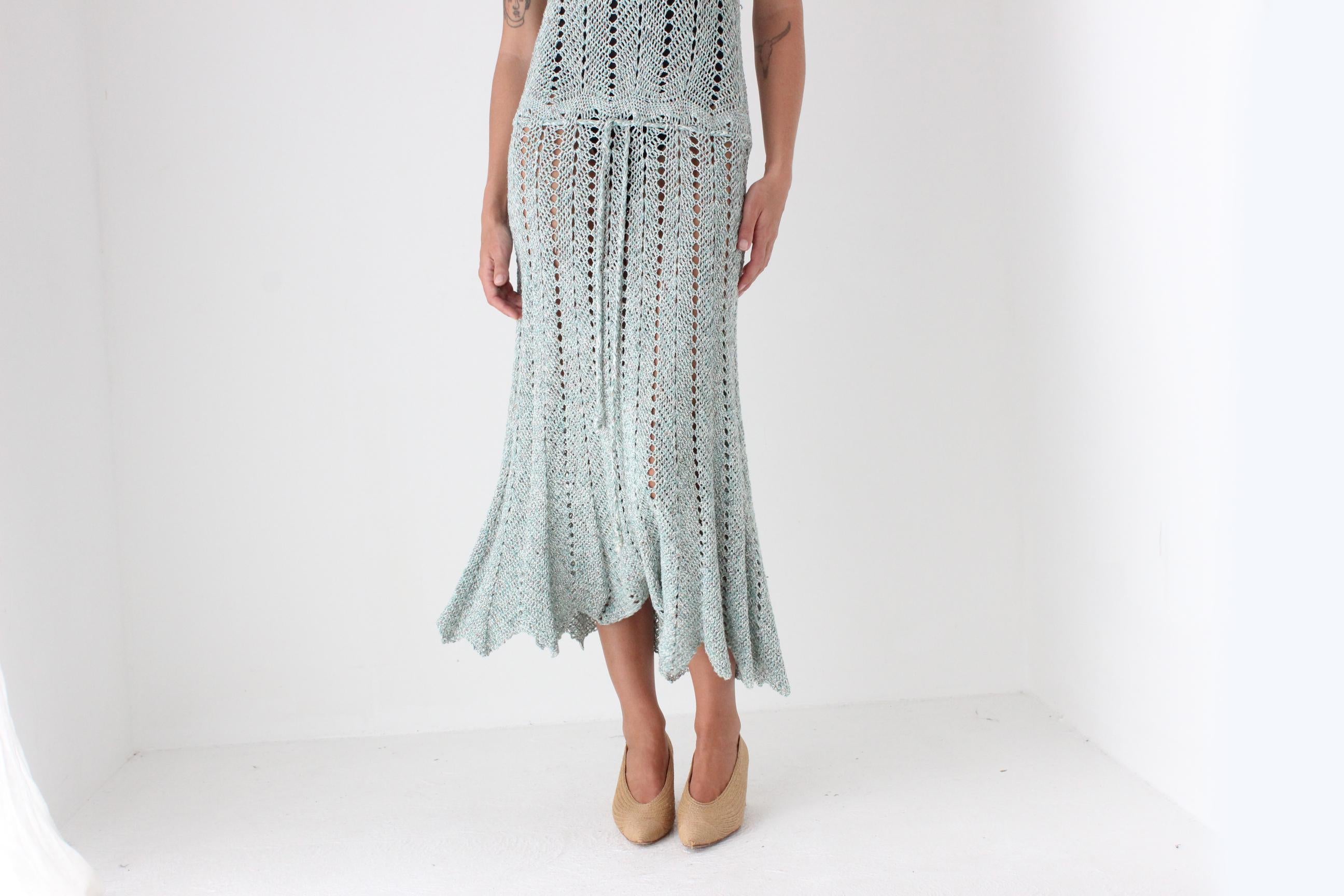 True 70s Handmade Crochet Dress