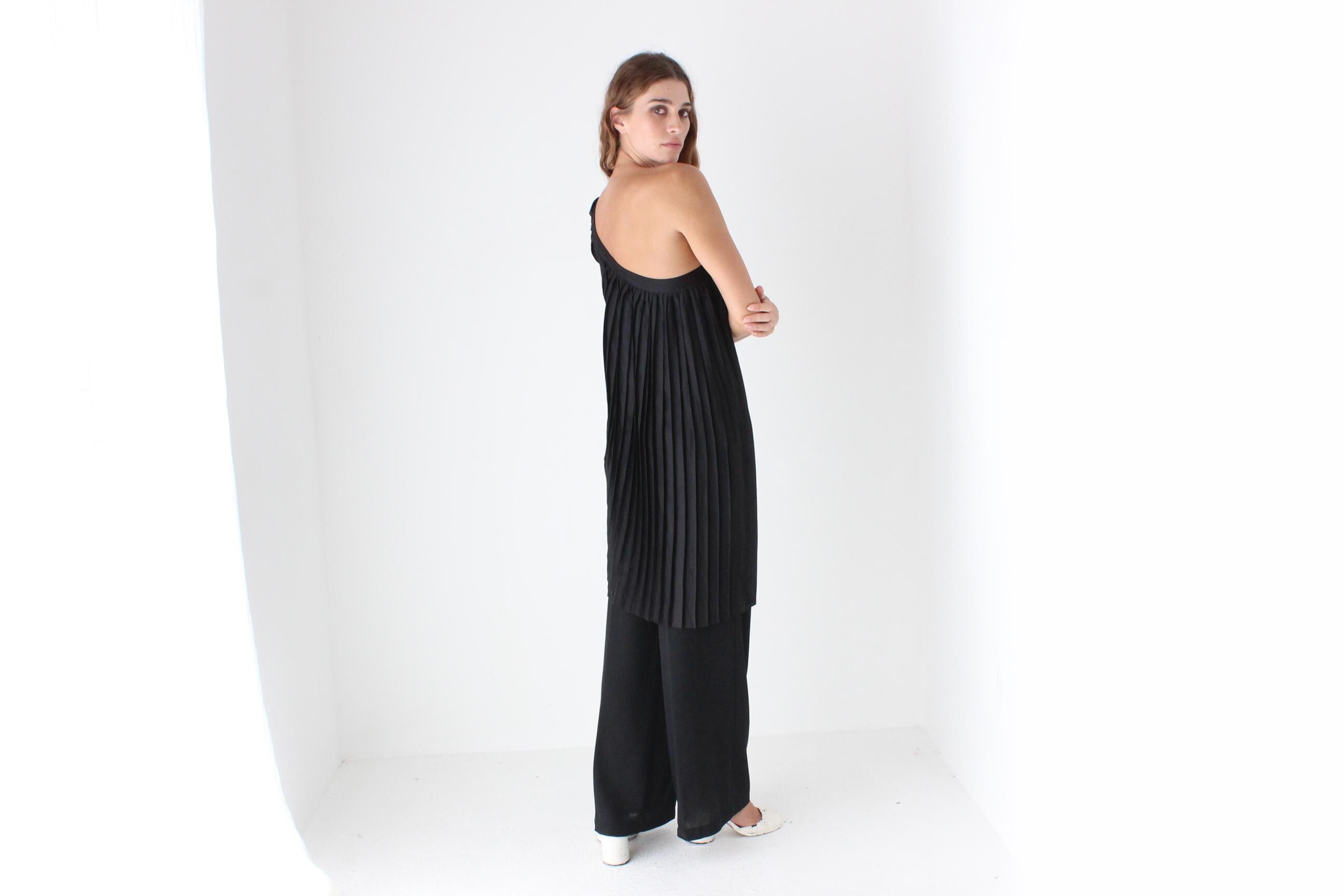 2000s Pleated One Shoulder Top or Mini