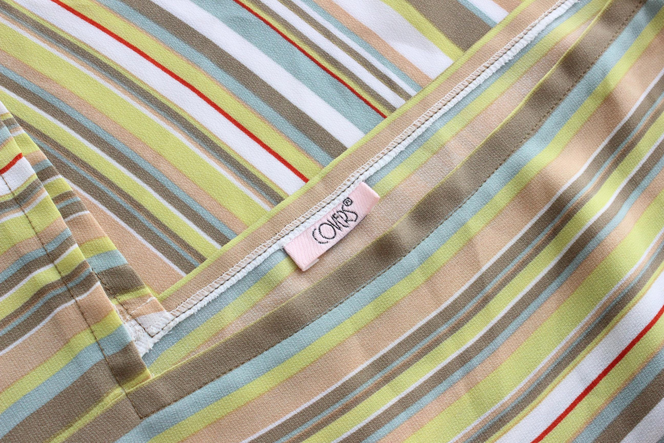 Y2K Pastel Diagonal Striped Asymmetric Dress