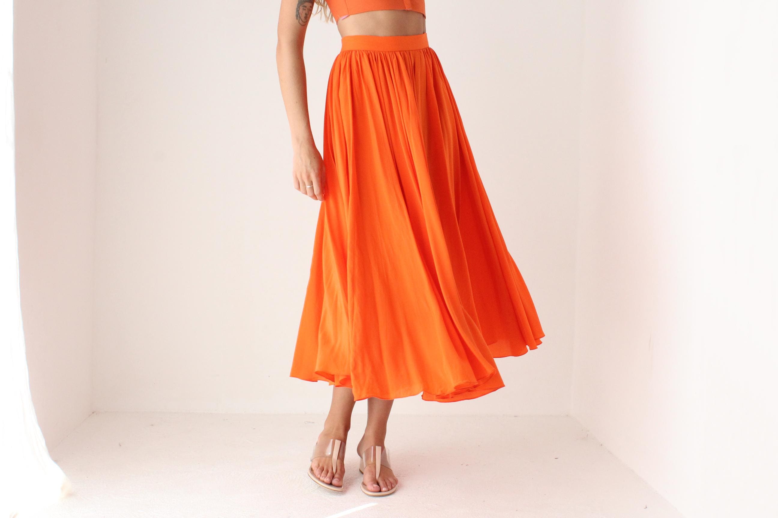 80s Australian Designer Vibrant Silk Circle Skirt