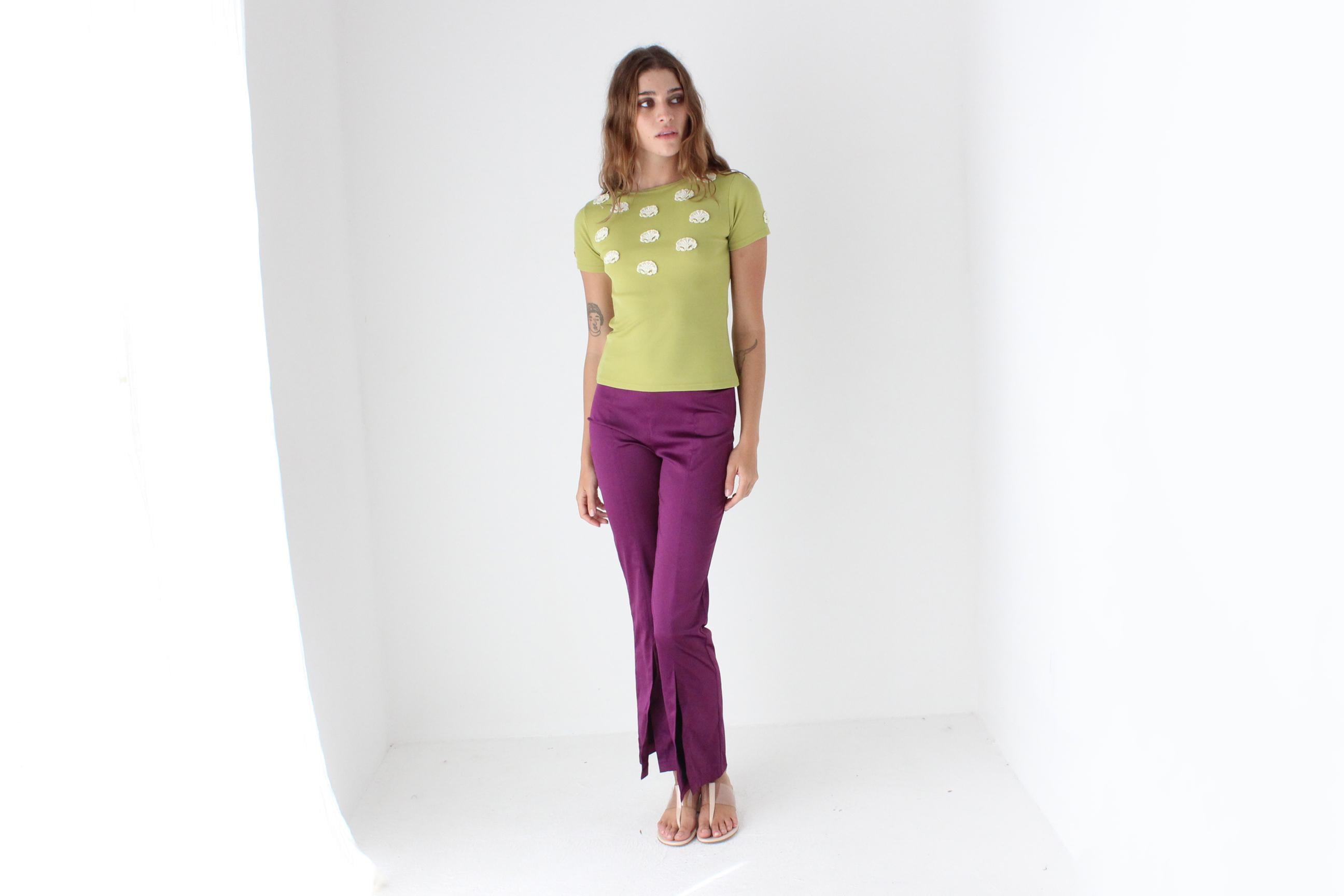 Cutest 80s Stretch Tee w/ Crochet Shells