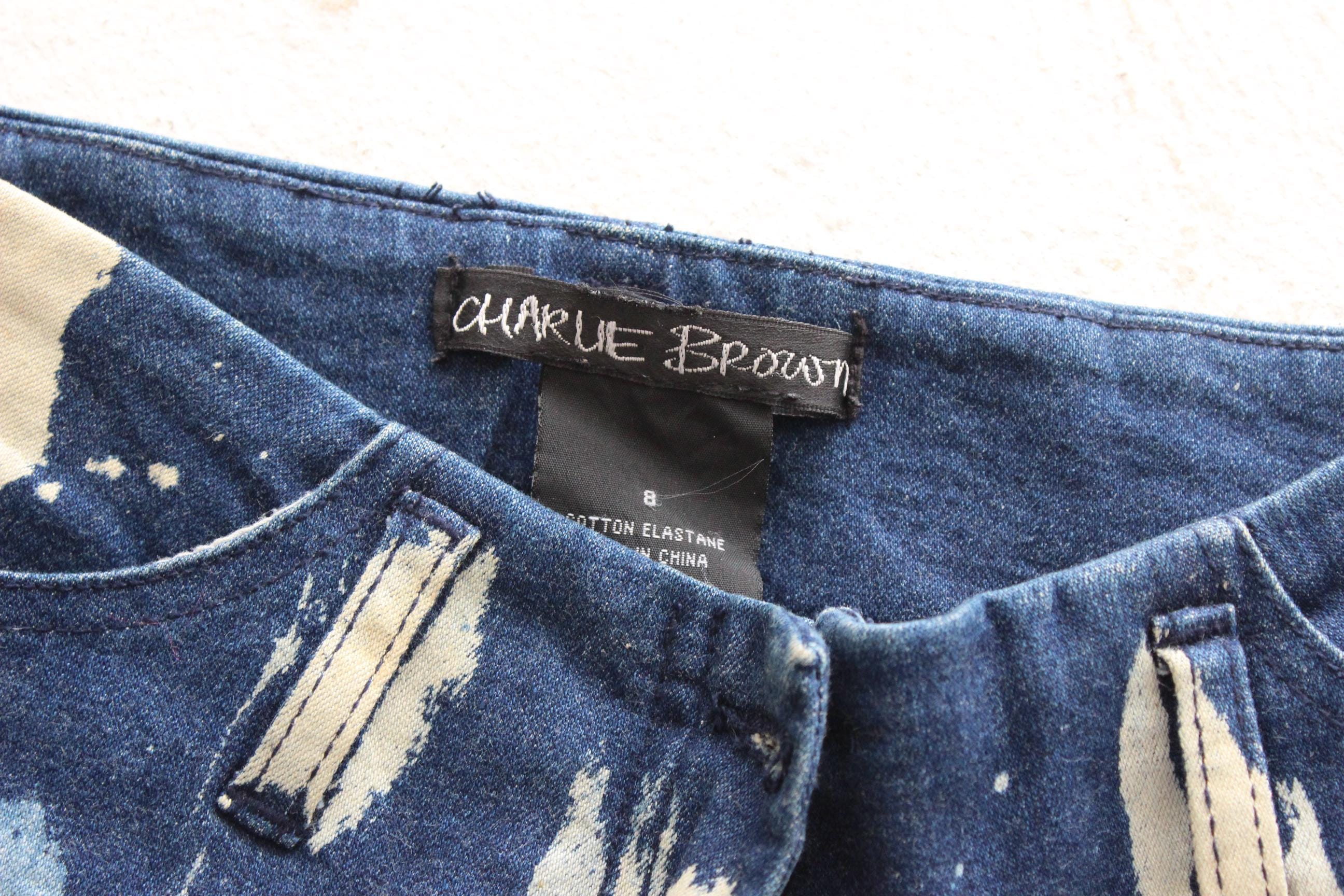 Y2K Stretch Bleached Spatter Jeans