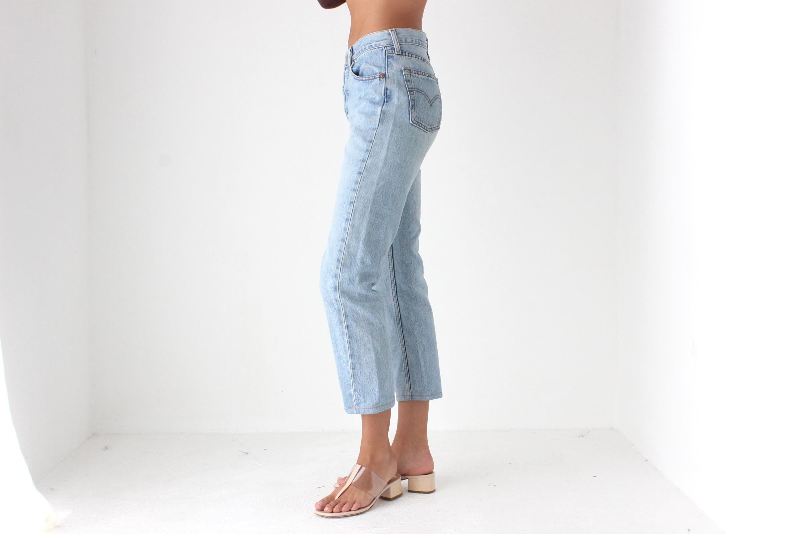 1997 LEVIS Stone Wash Cropped 501 Jeans