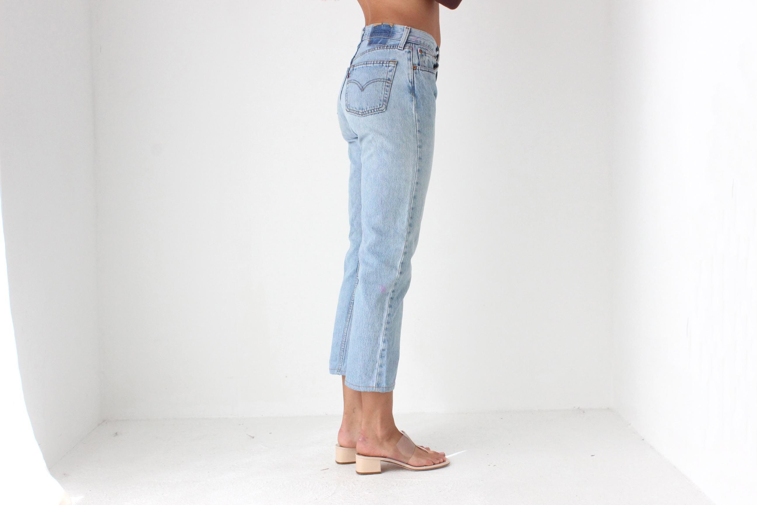1997 LEVIS Stone Wash Cropped 501 Jeans