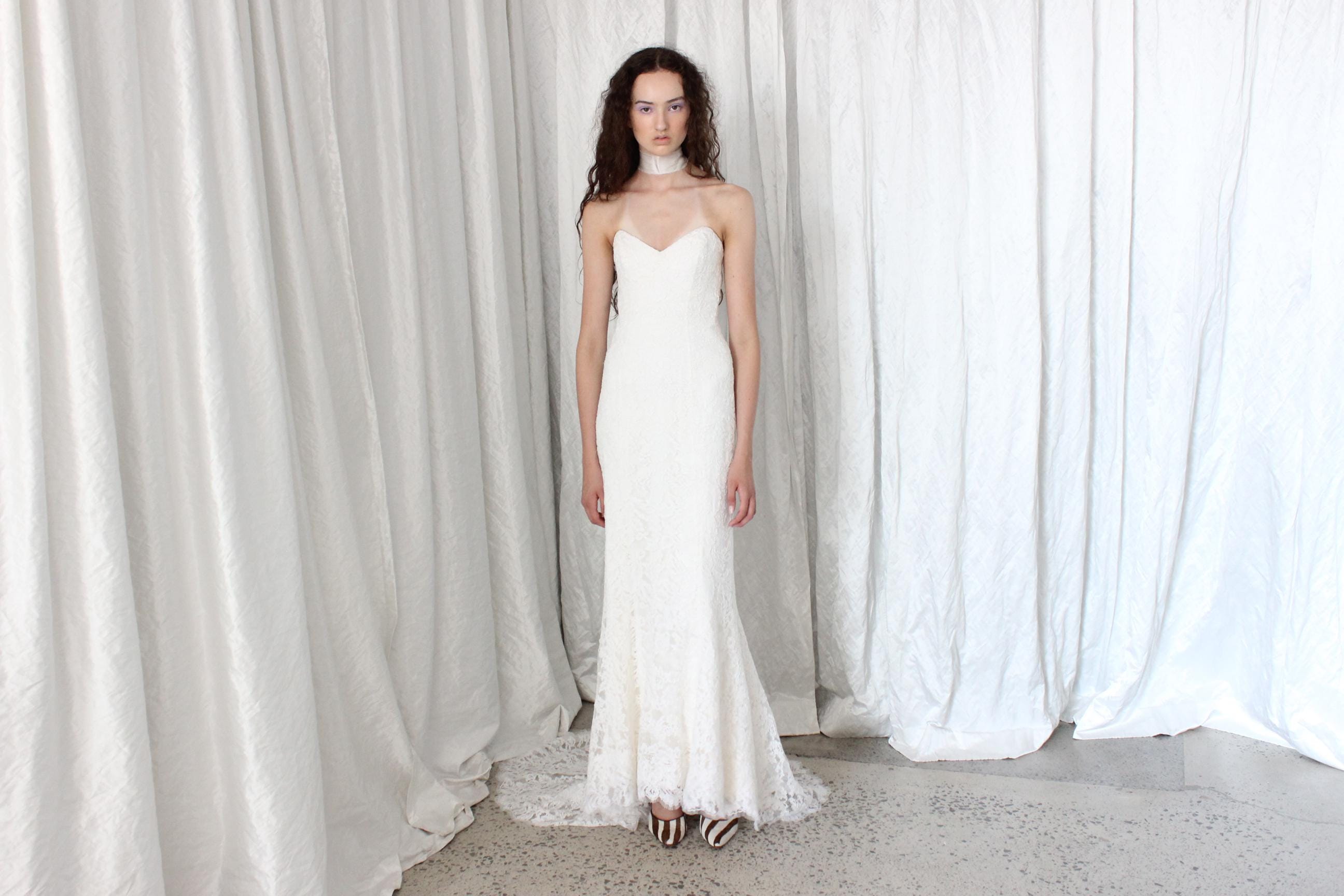 2000s Anna Maier Bridal Couture Lace Gown