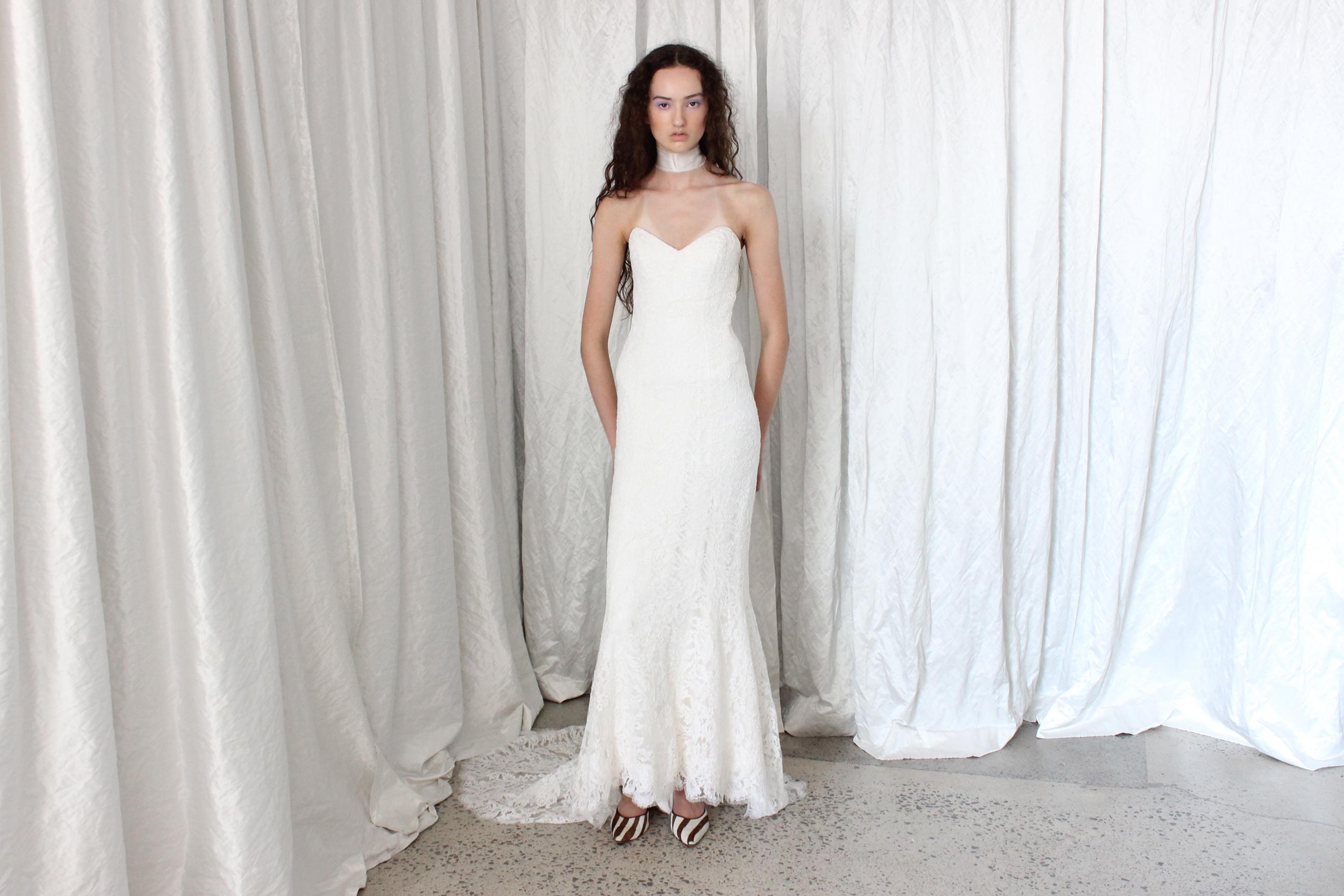 2000s Anna Maier Bridal Couture Lace Gown
