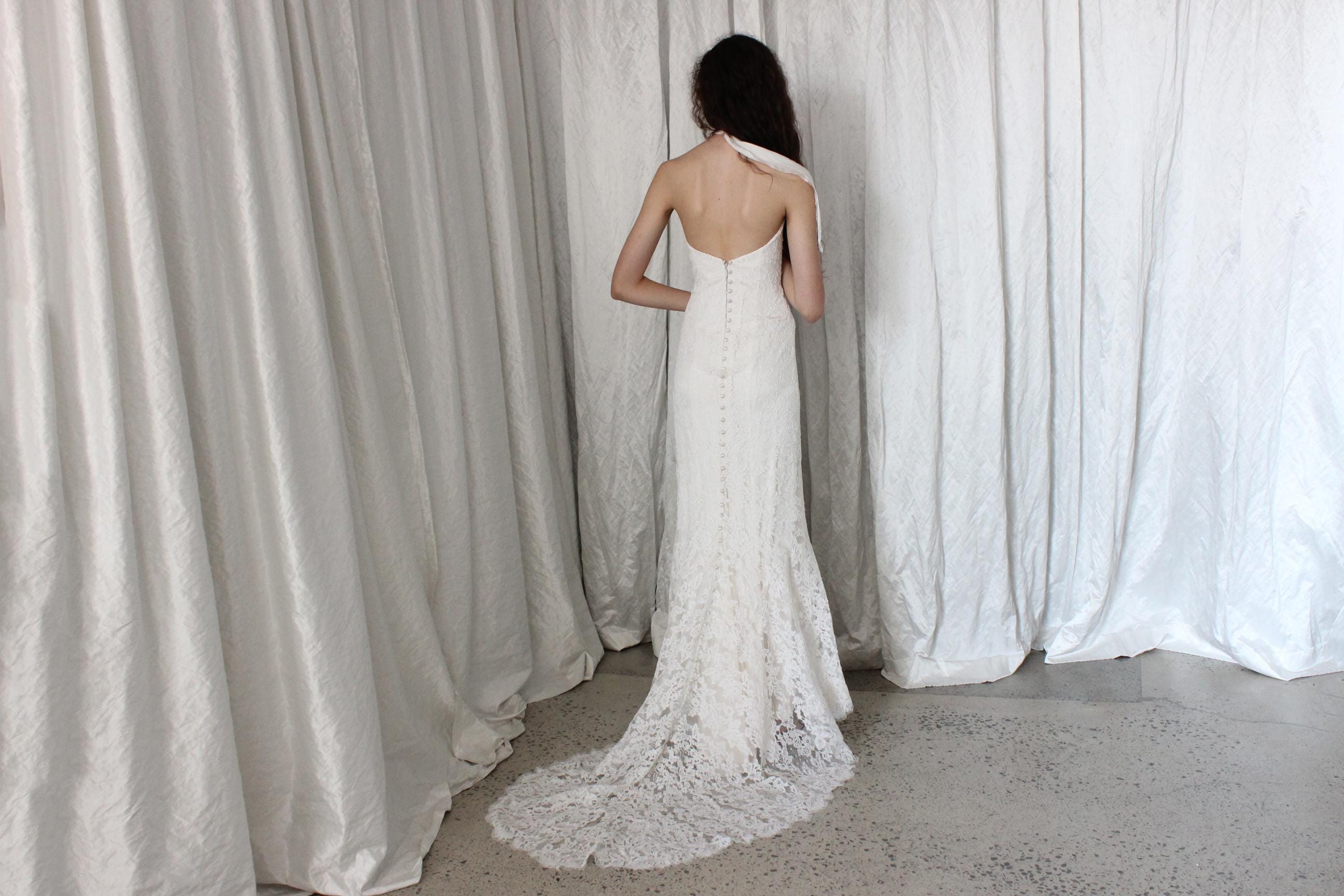 2000s Anna Maier Bridal Couture Lace Gown