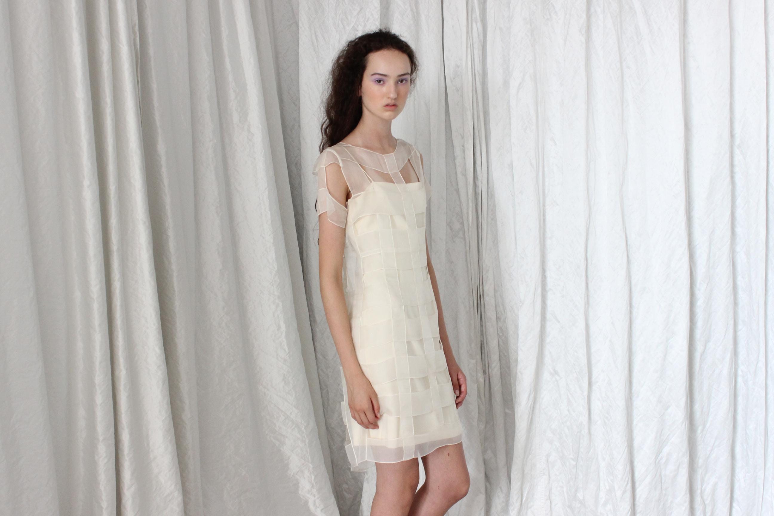 90s Morgane Le Fey Organza Lattice Mini