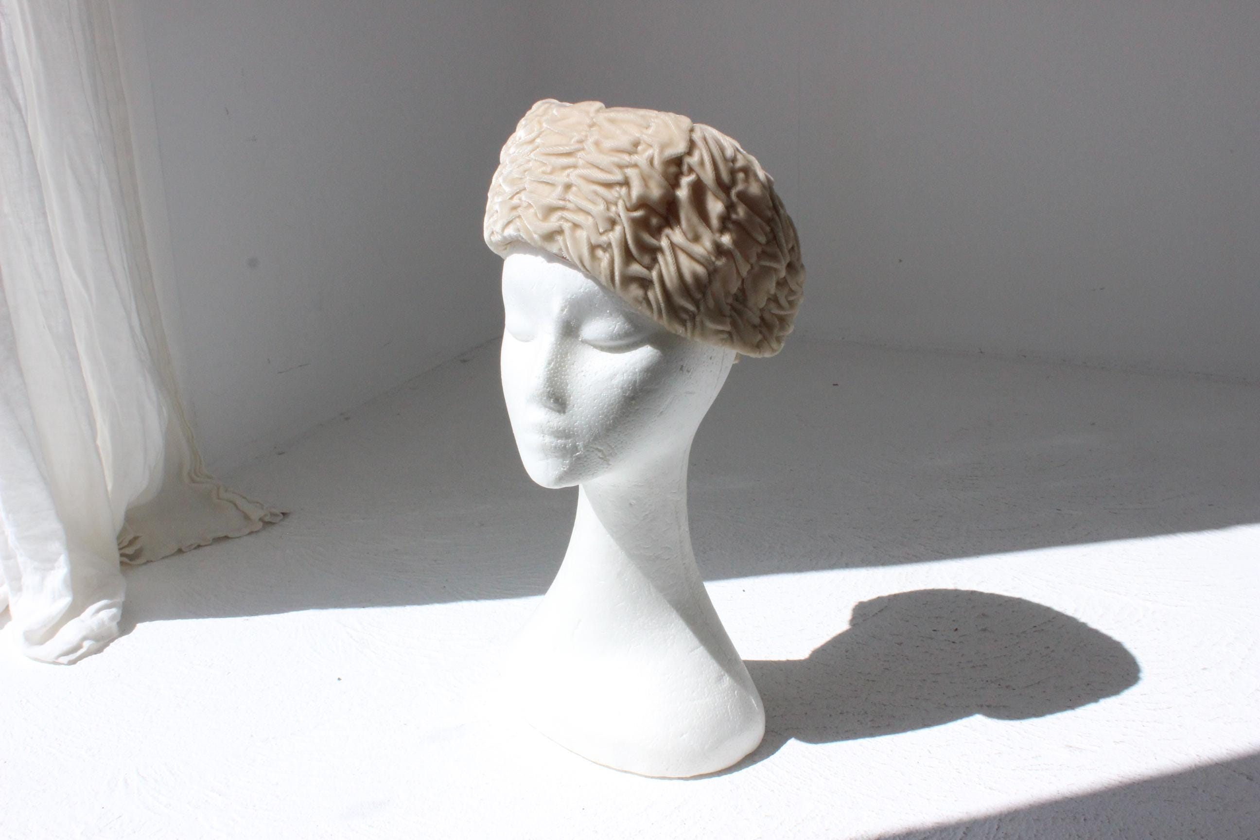 60s Ruched Velvet Sculptural Hat