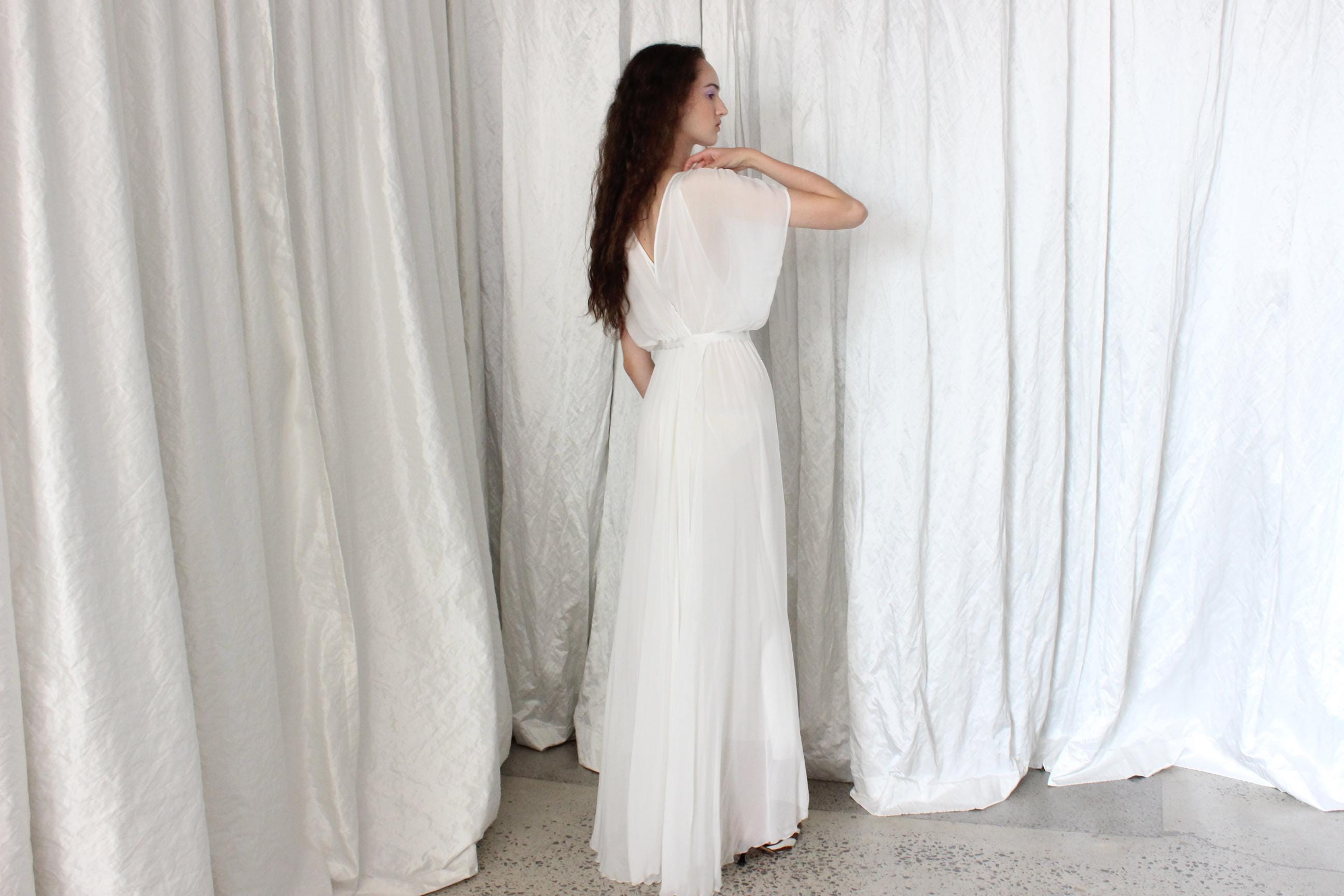 Contemporary Italian Designer Forte Forte Wispy White Silk Gown