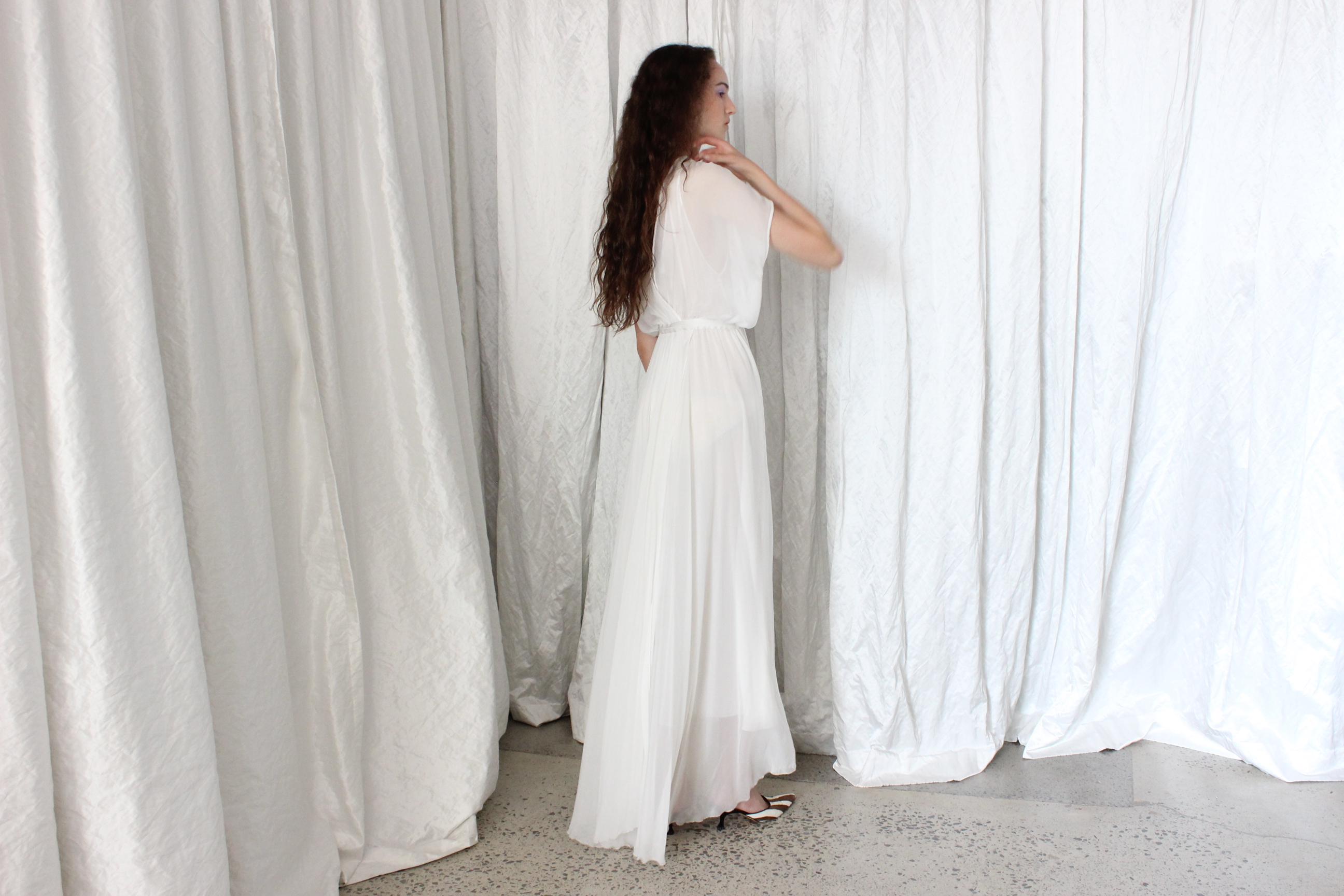 Contemporary Italian Designer Forte Forte Wispy White Silk Gown