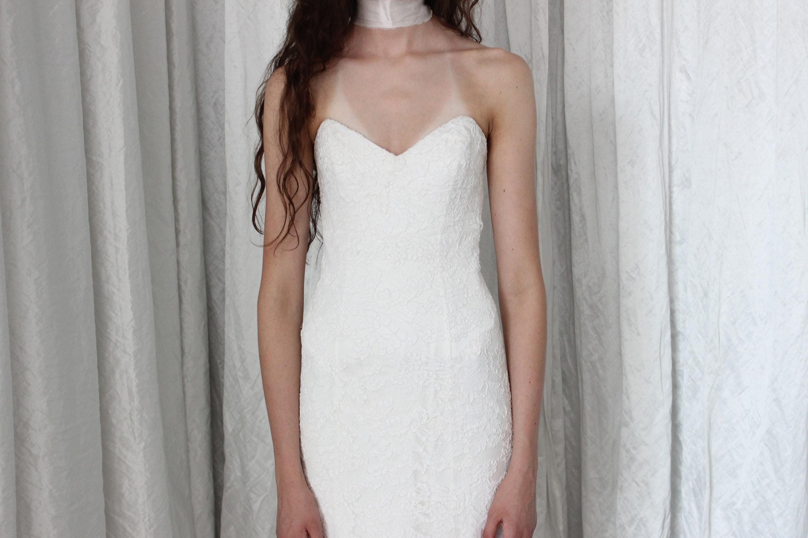 2000s Anna Maier Bridal Couture Lace Gown