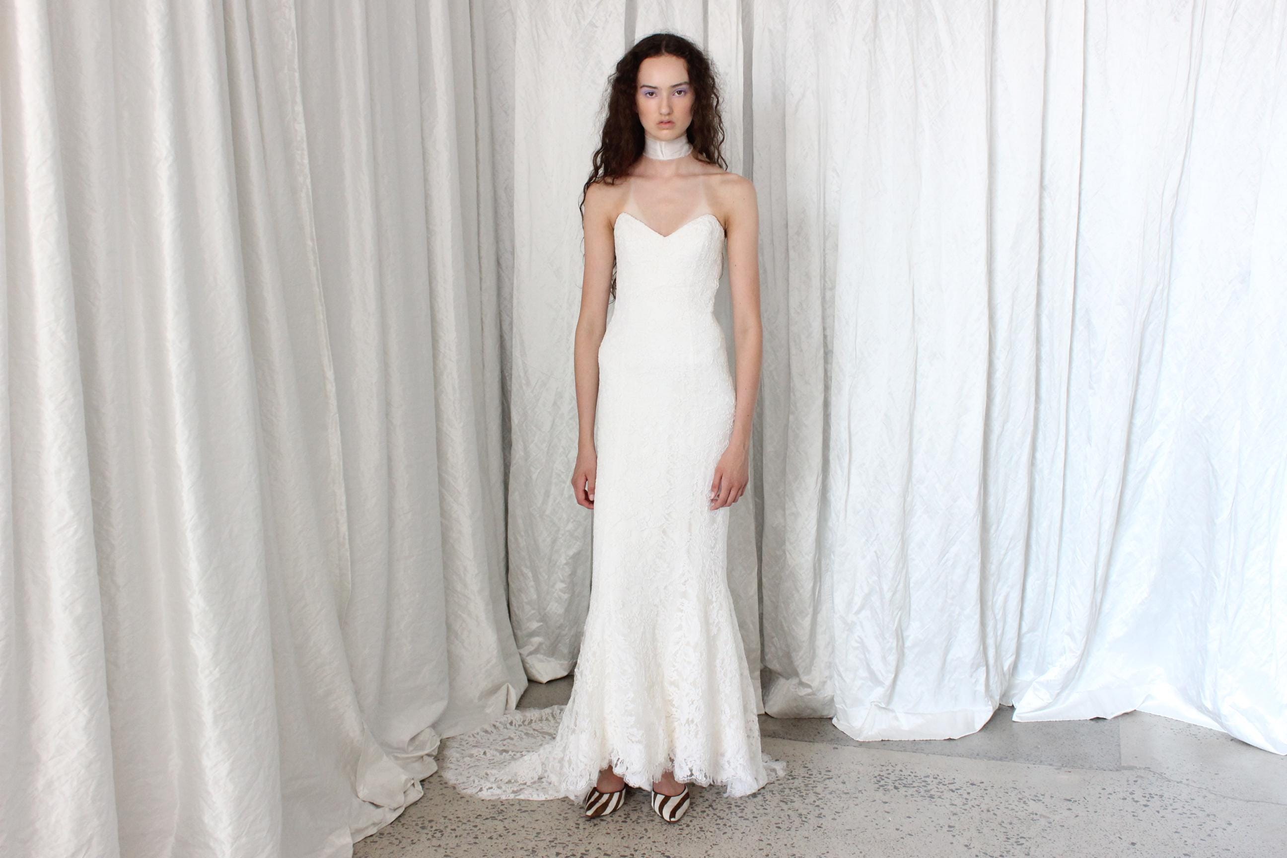 2000s Anna Maier Bridal Couture Lace Gown