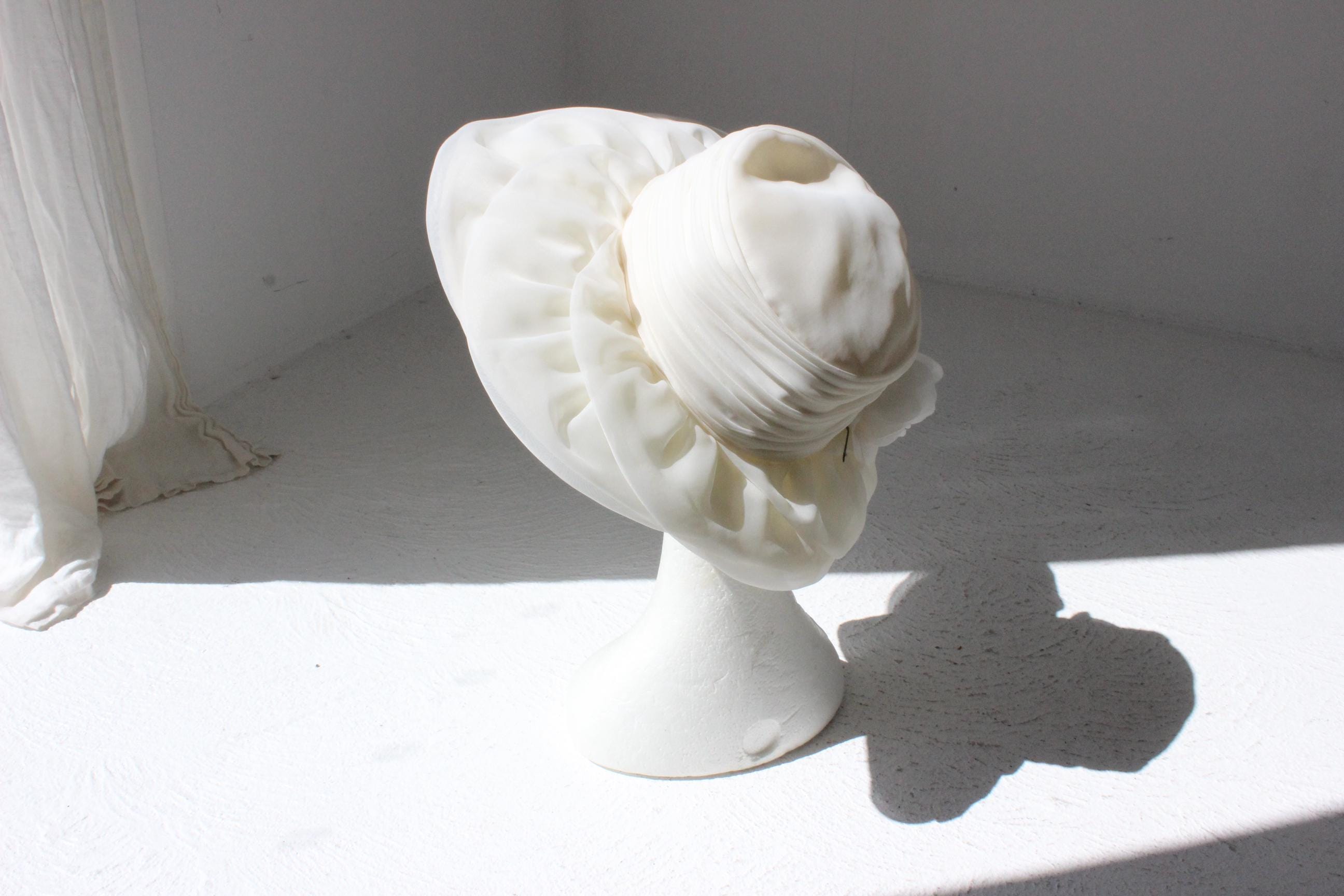 70s Bianca Jagger Ivory Wide Brim Hat