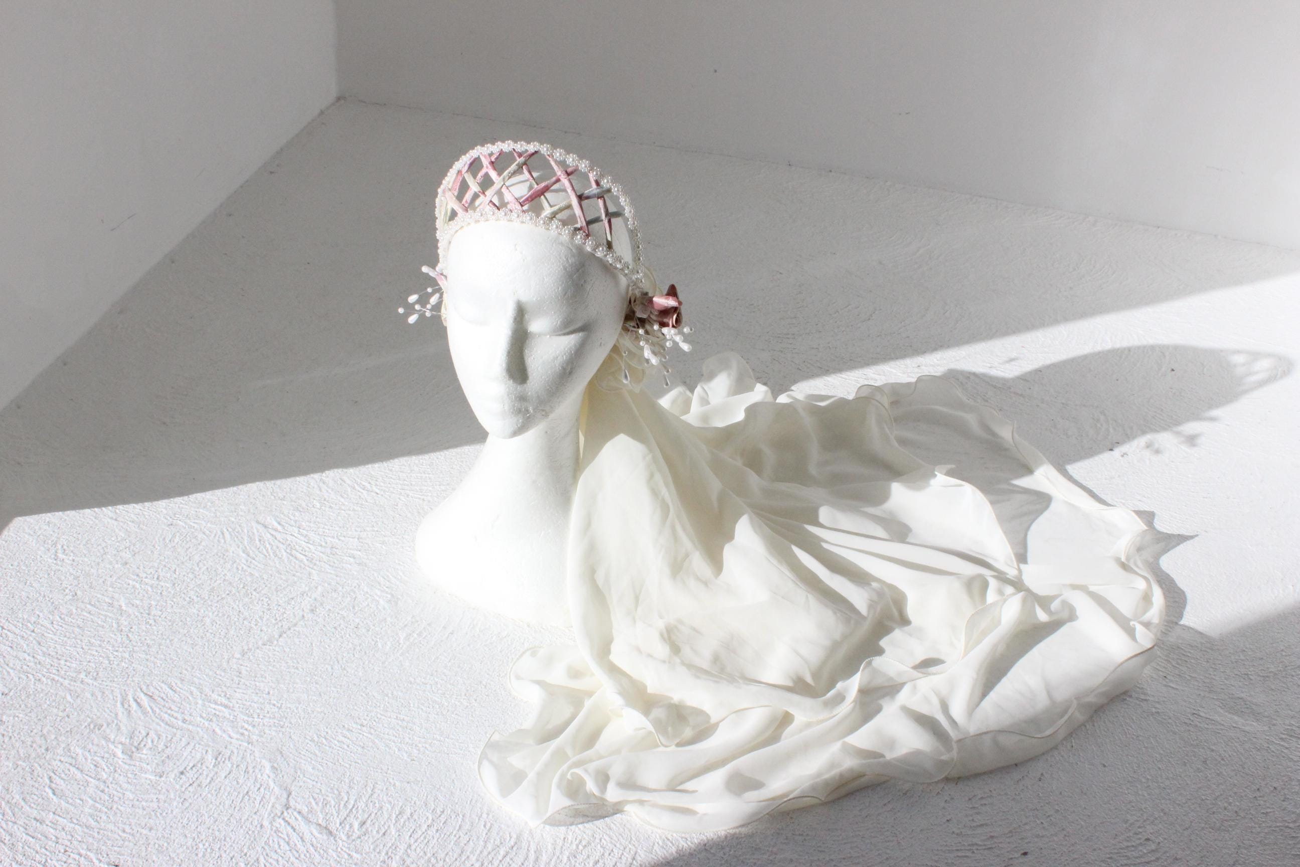 1990s Floral Maiden Renaissance Wedding Gown