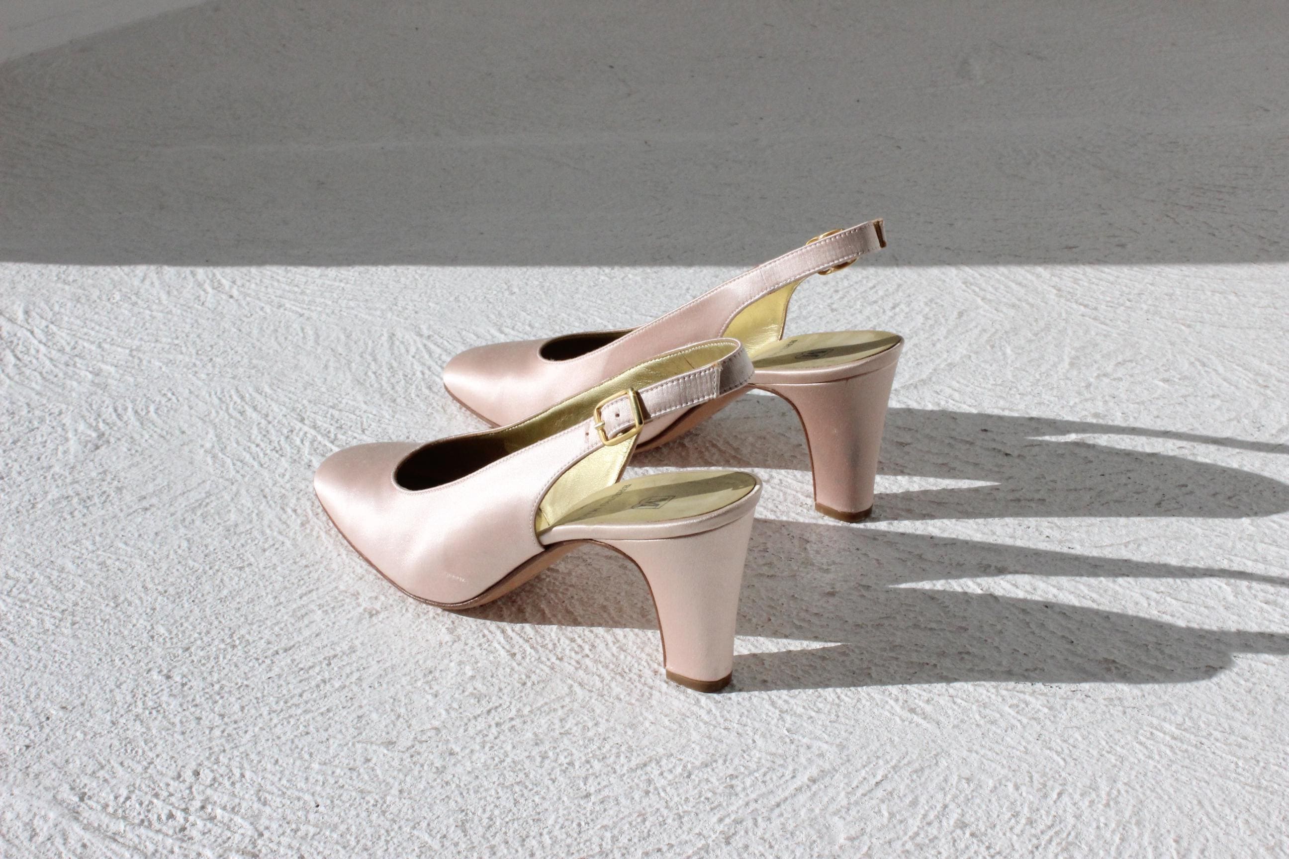 90s Bruno Magli Ballet Pink Satin Heels - Euro 36