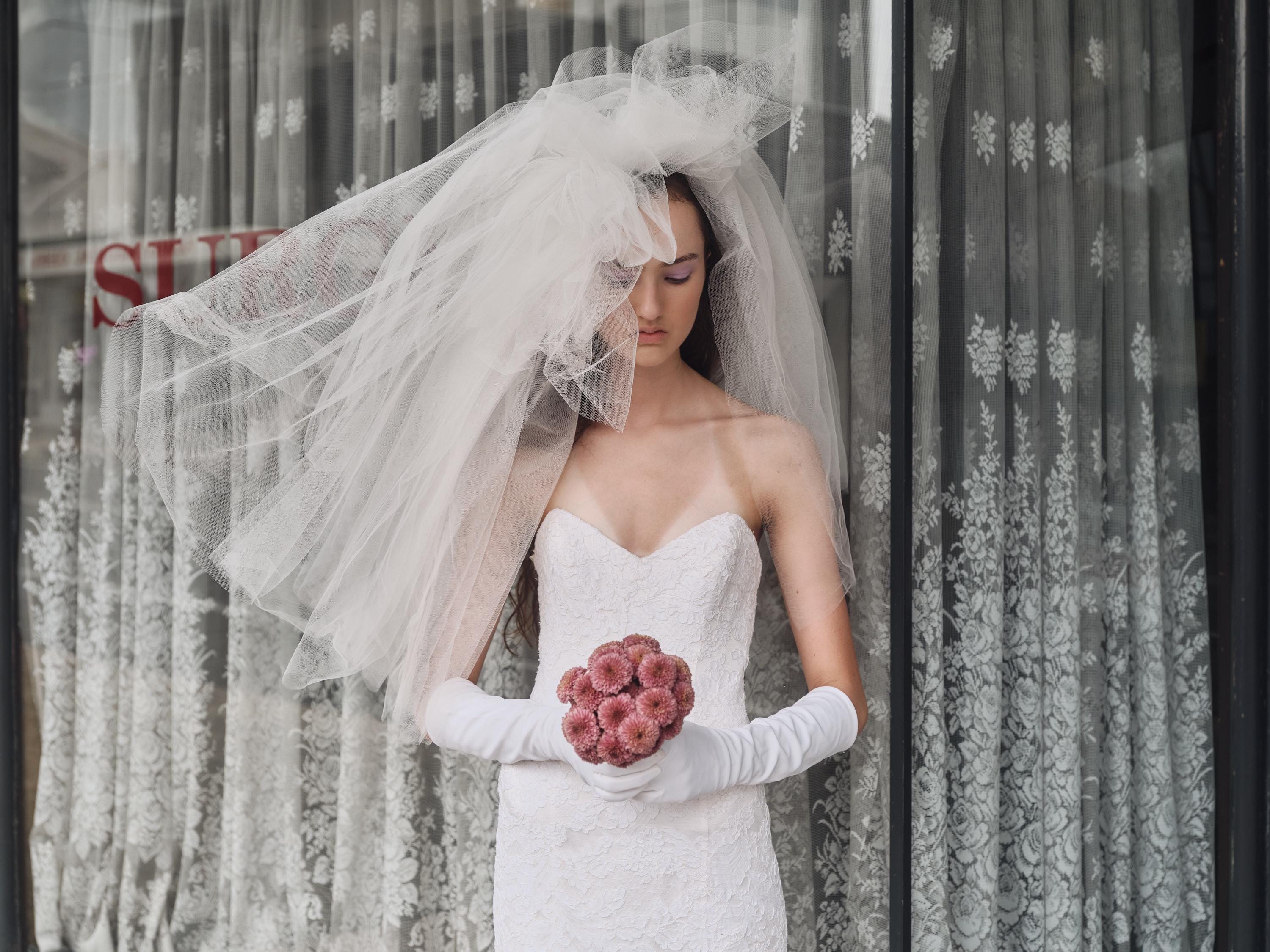 2000s Anna Maier Bridal Couture Lace Gown