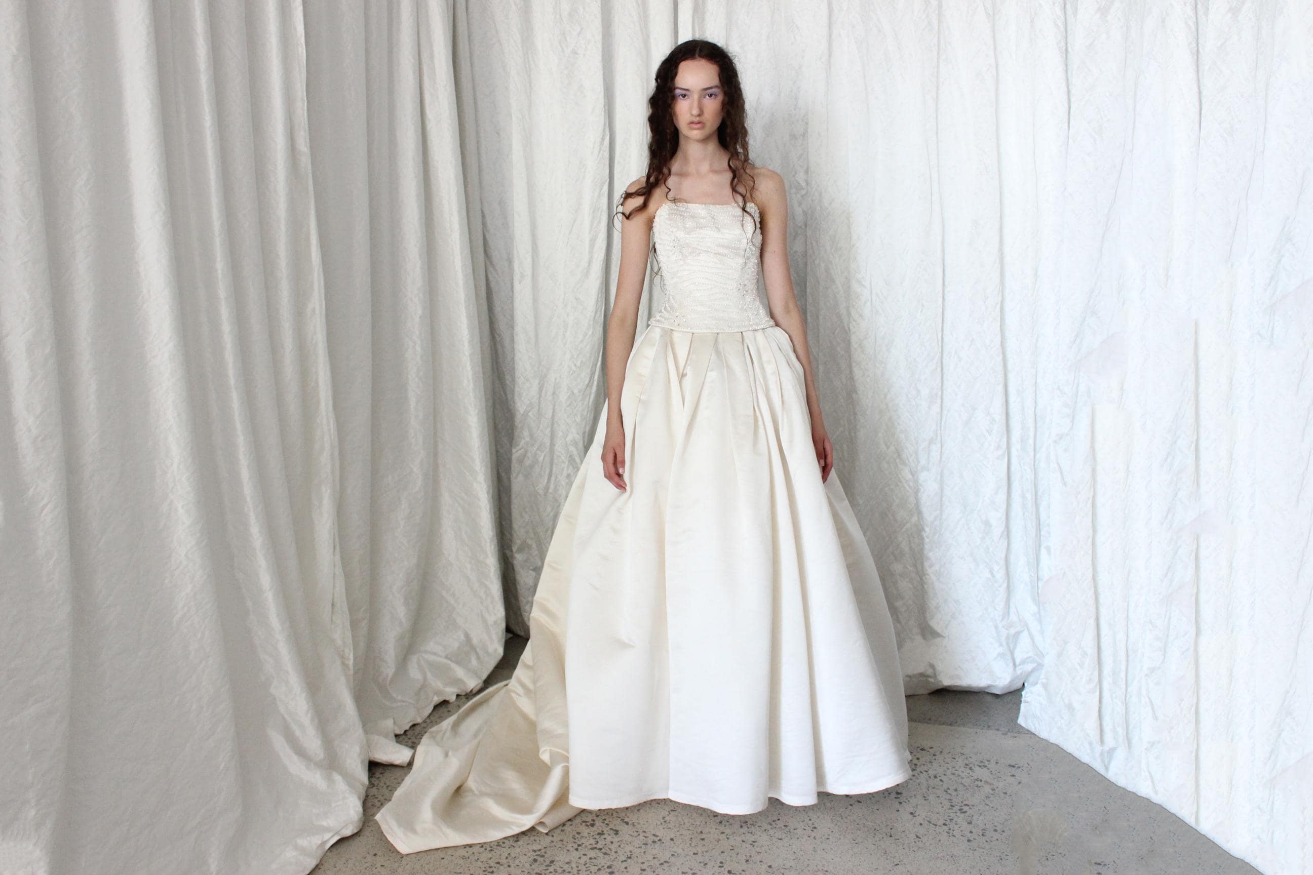 90s Duchess Silk Two Piece Corset & Skirt Set