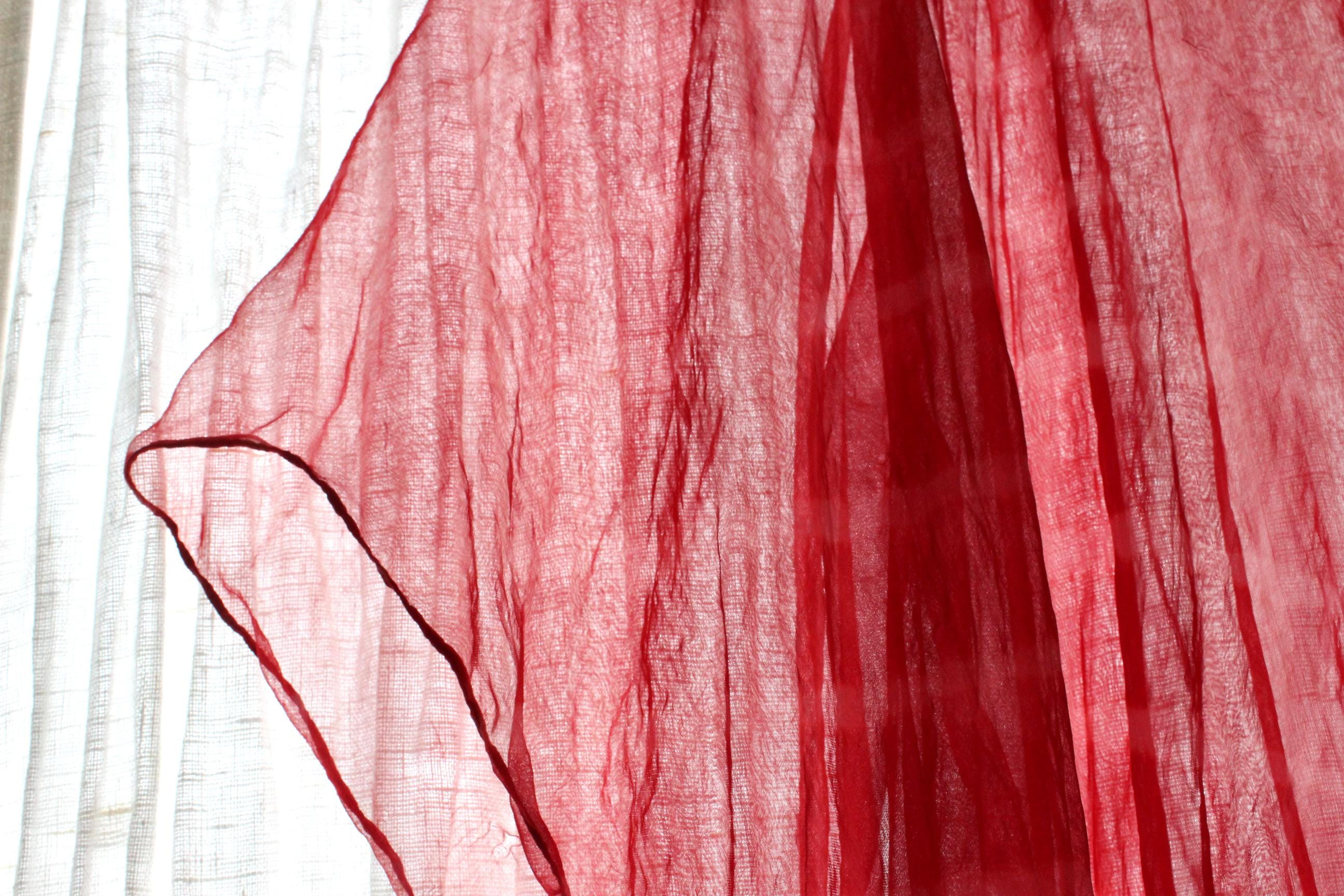 90s Sheer Red Silk Kaftan