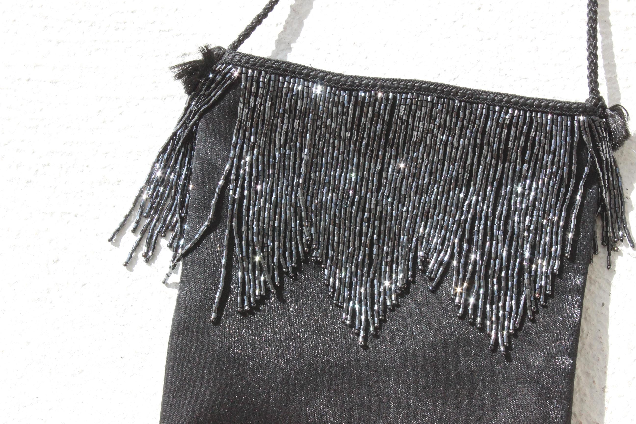 Y2K Glass Beaded Fringe Bag