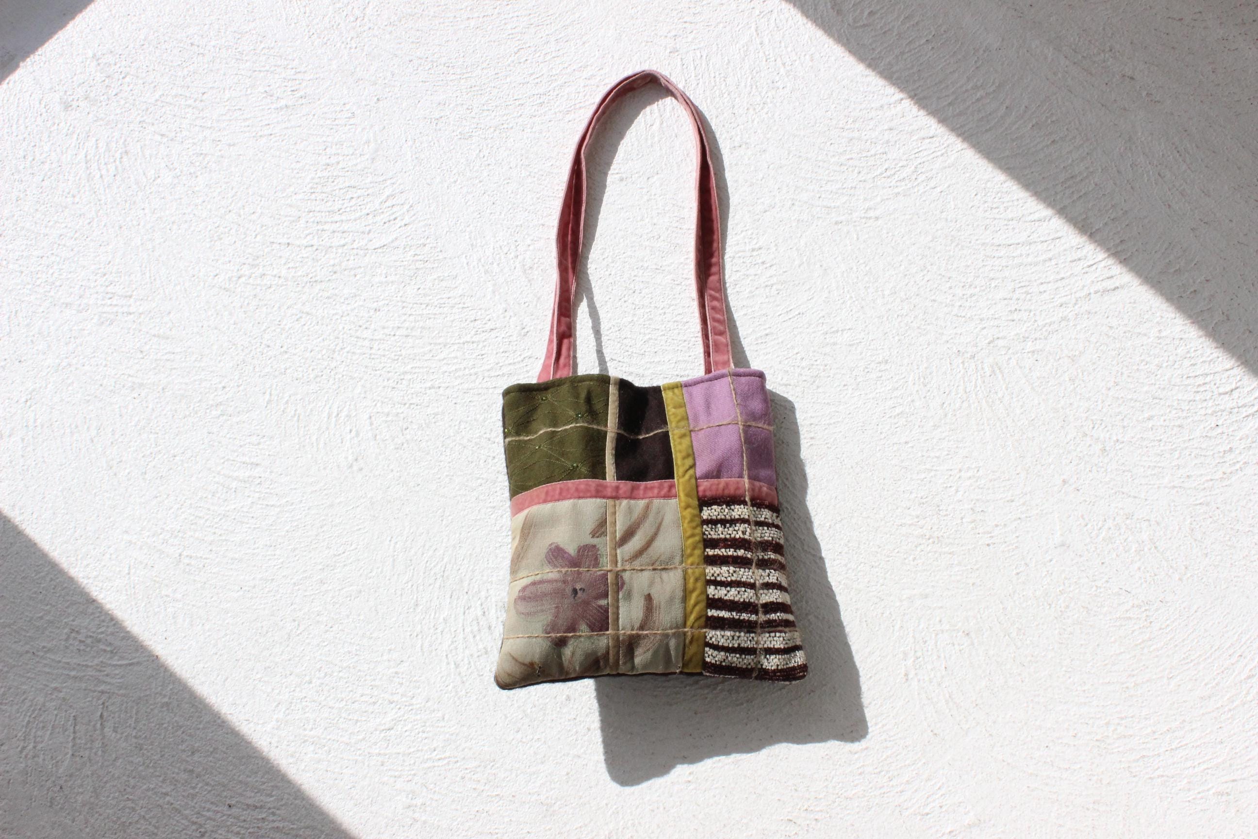 90s Wool & Silk Arty Patchwork Bag
