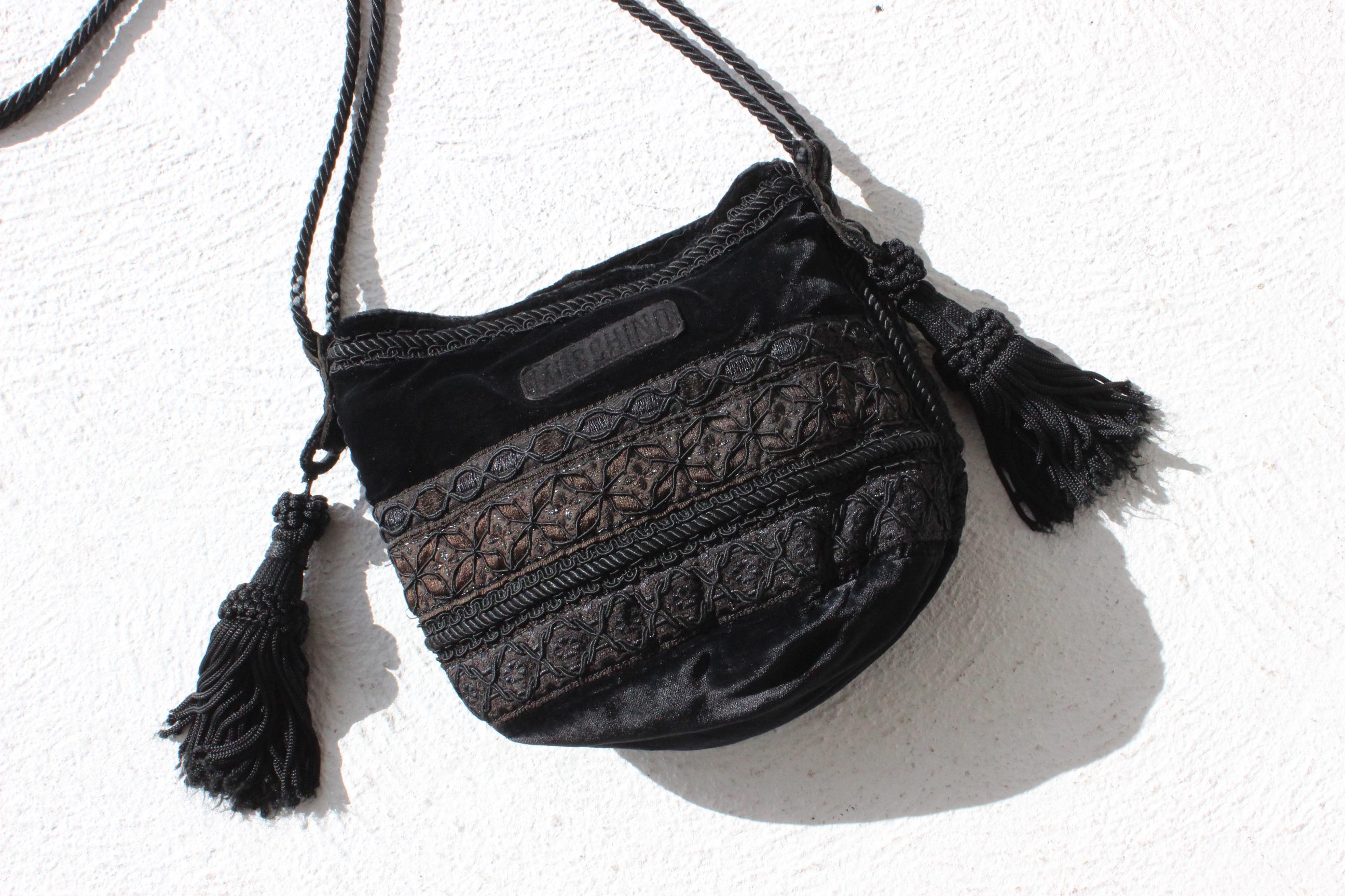 90s Moschino Velvet Tassel Opera Bag