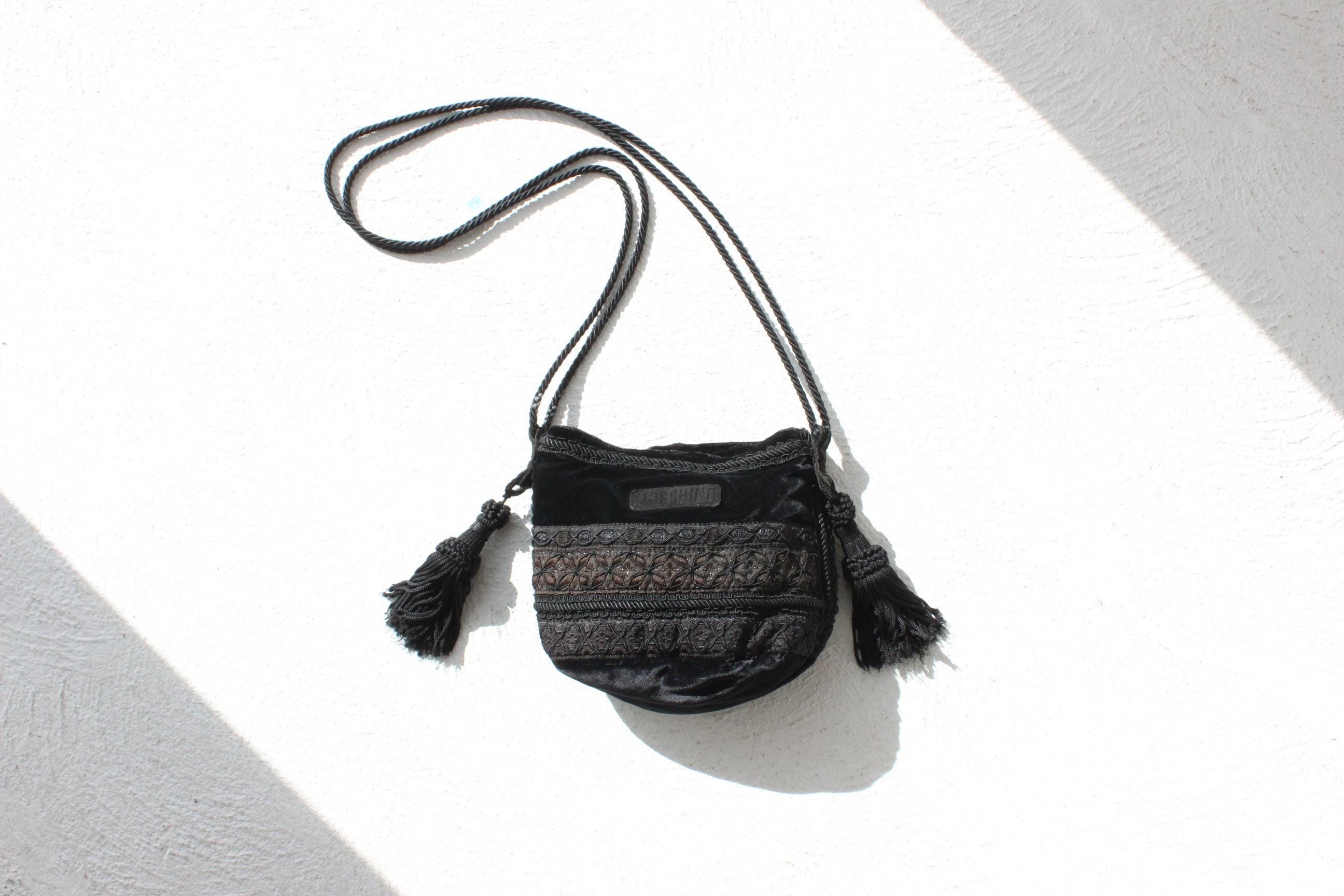 90s Moschino Velvet Tassel Opera Bag