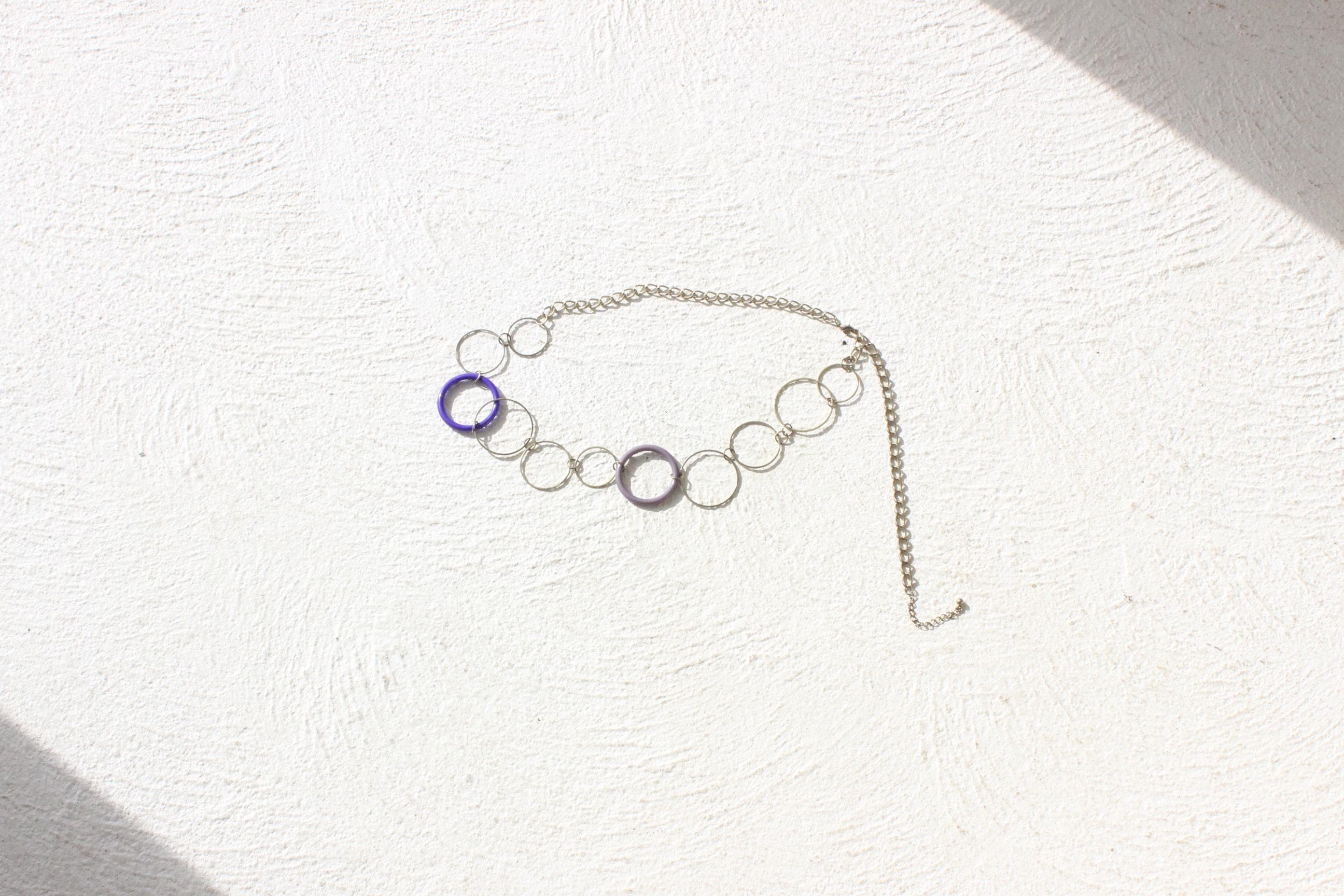 80s Fine Silver Metal Ring Disco Belt