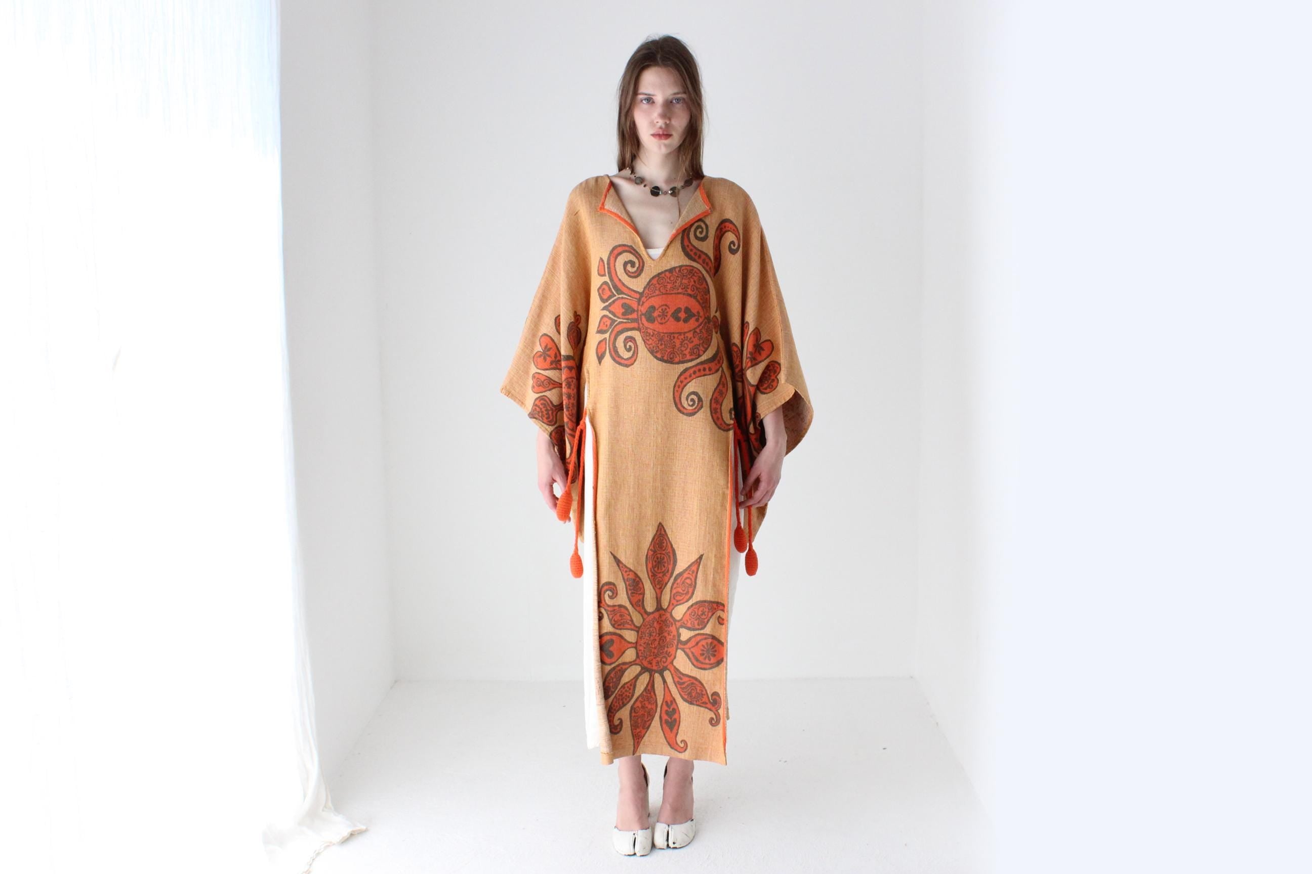 70s Woven Abstract Kaftan