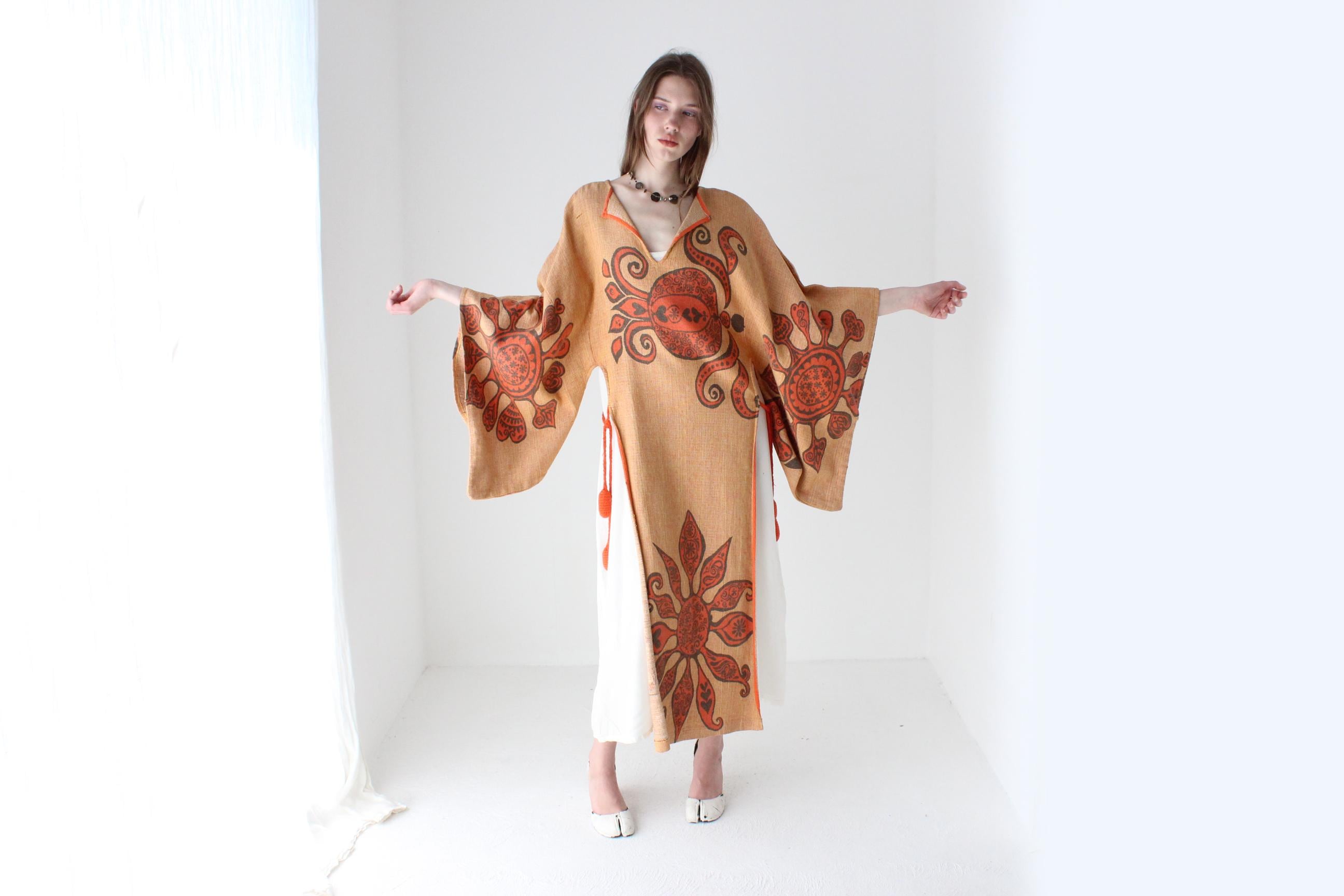 70s Woven Abstract Kaftan