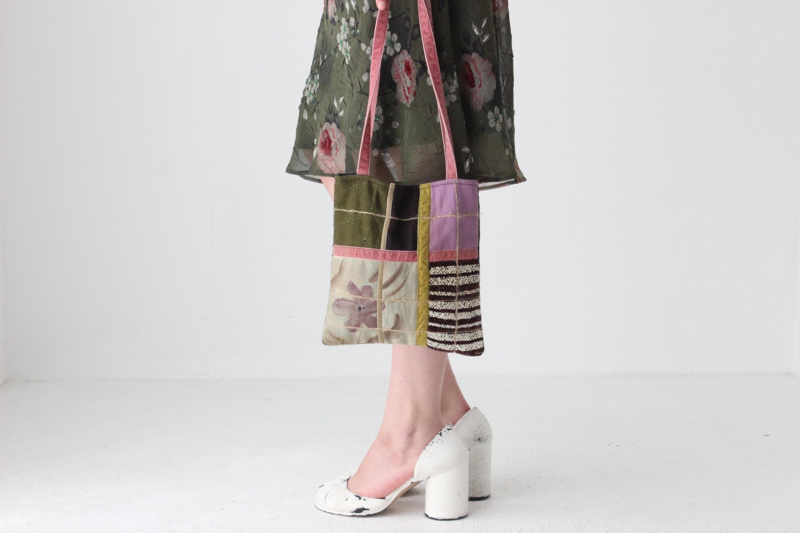 90s Wool & Silk Arty Patchwork Bag