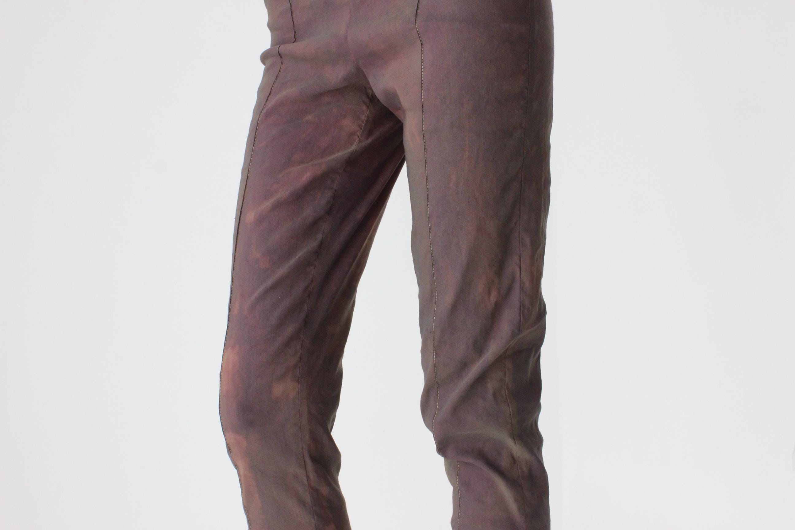 90s Romeo Gigli Super High Waist Trousers in Mottled Dye