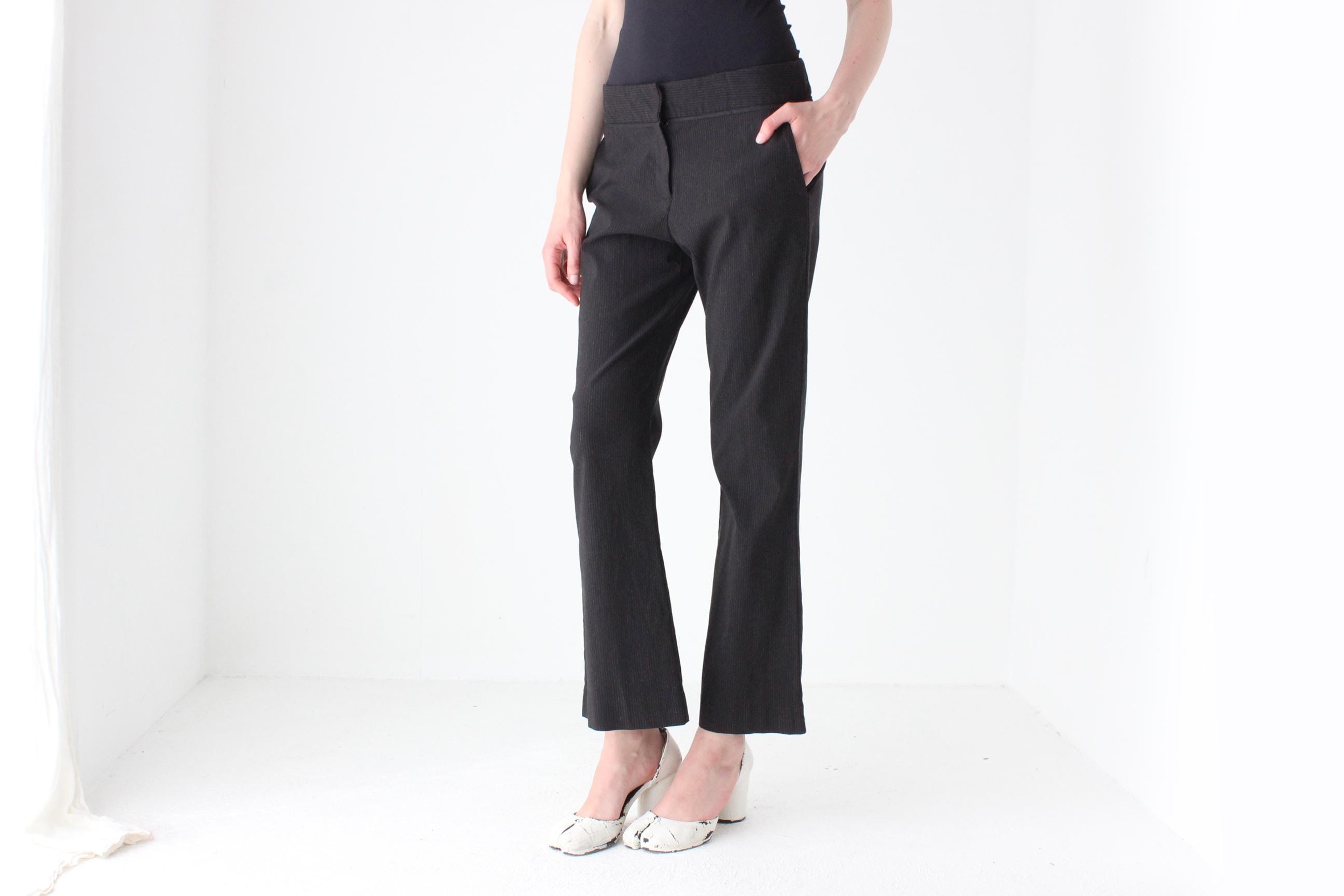 Y2K Veronika Maine Pinstripe Bootcut Trousers