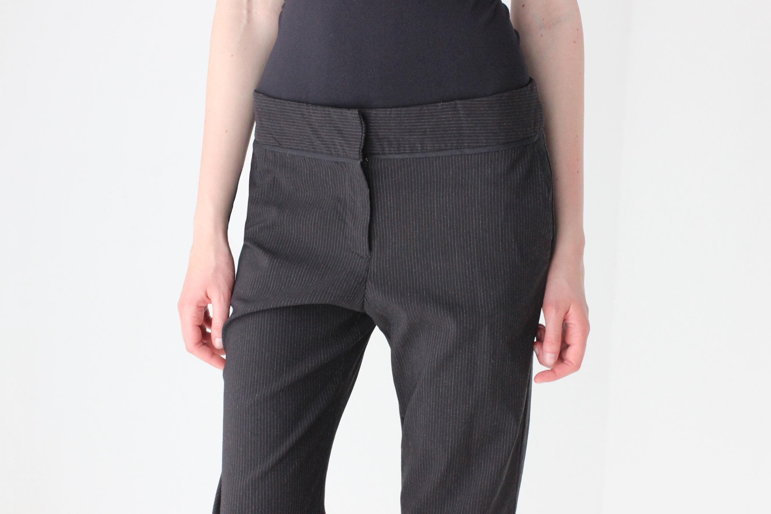 Y2K Veronika Maine Pinstripe Bootcut Trousers