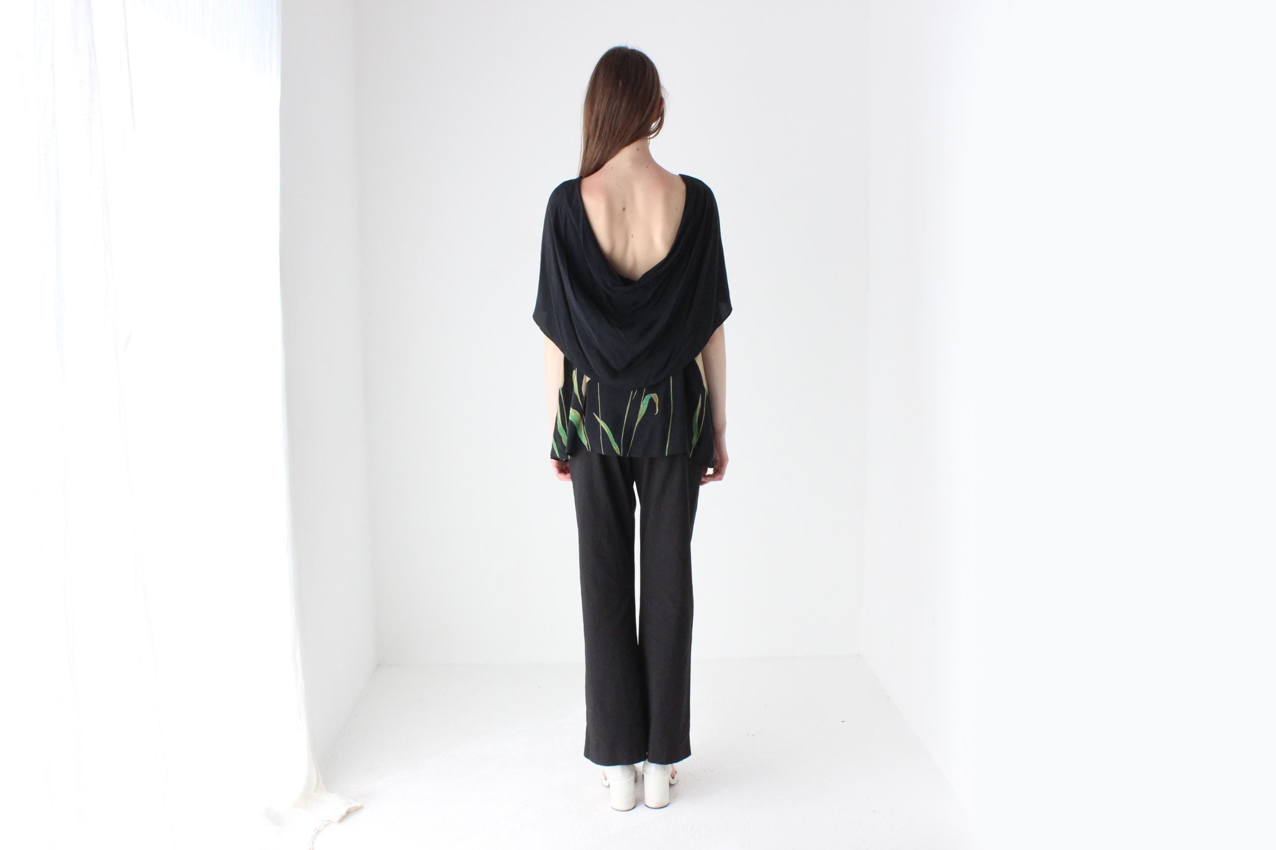 Y2K Pure Silk Painterly Calla Lili Top