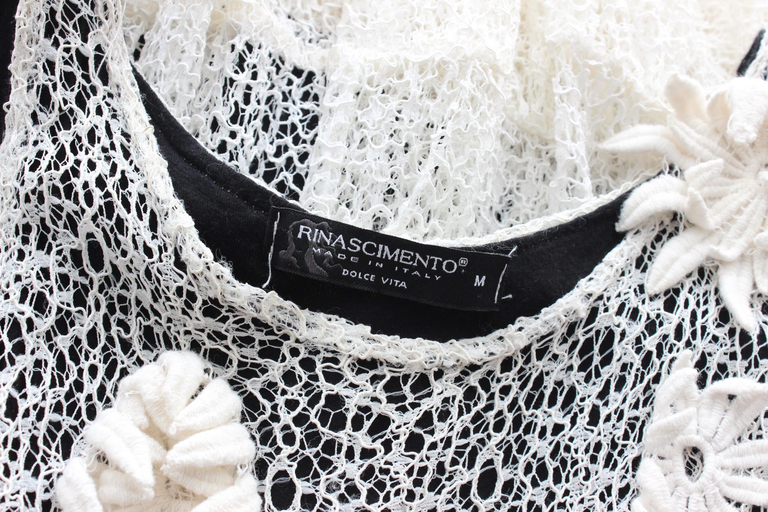 Y2K Italian Rinascimento 3D Crochet Flower Dress