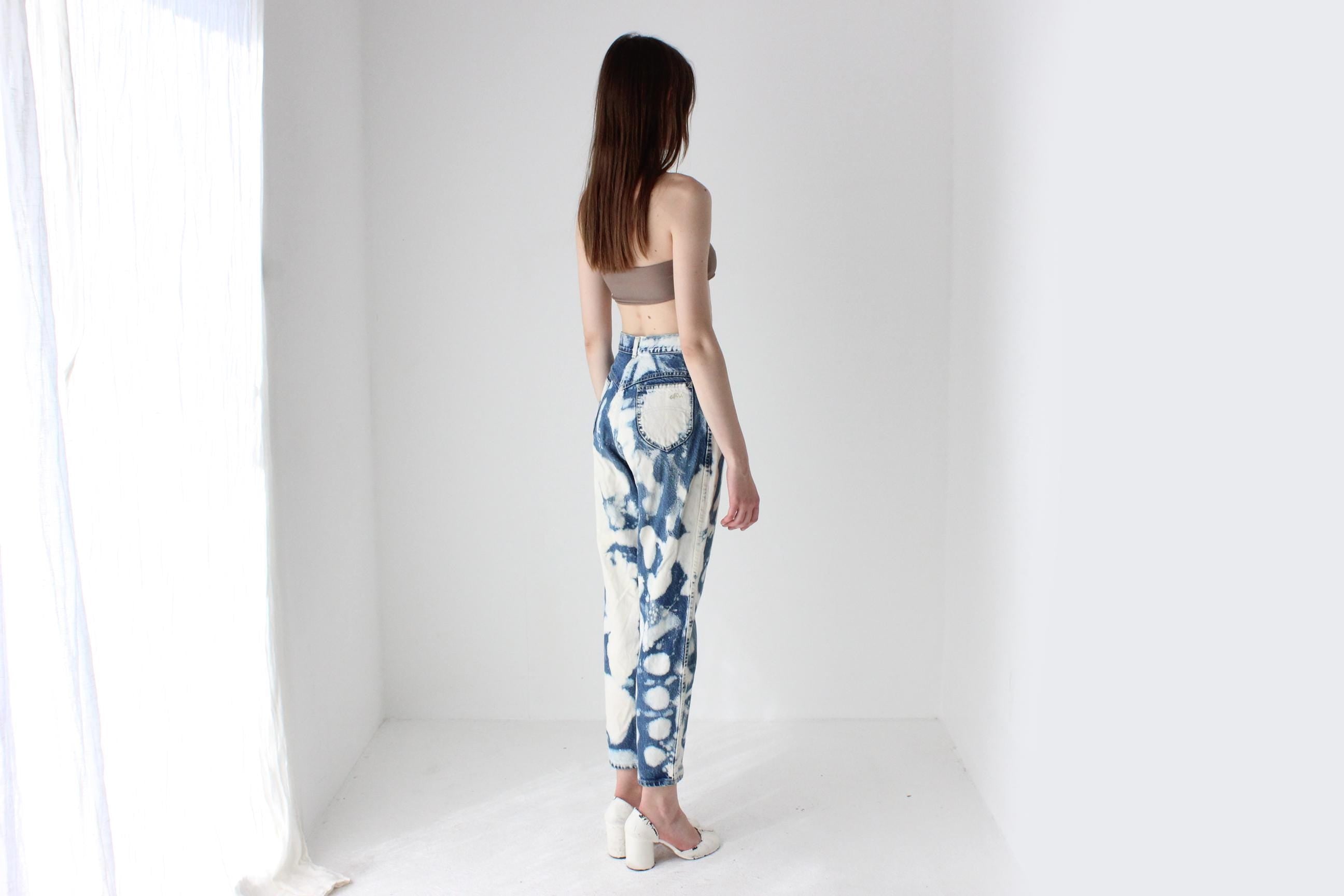 80s Acid Wash Hand Bleached Jeans
